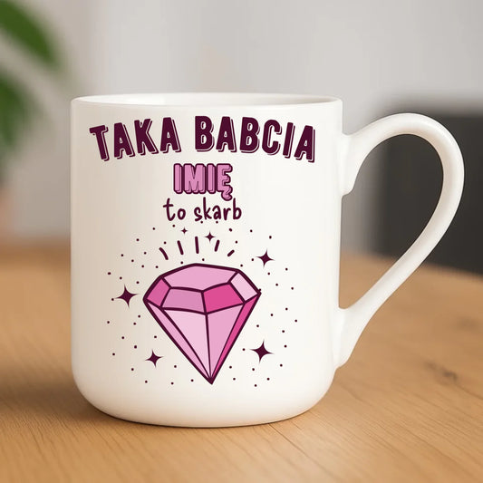 Kubek elegant dla babci - Taka Babcia to skarb - personalizowany B06 - StoryCups.pl