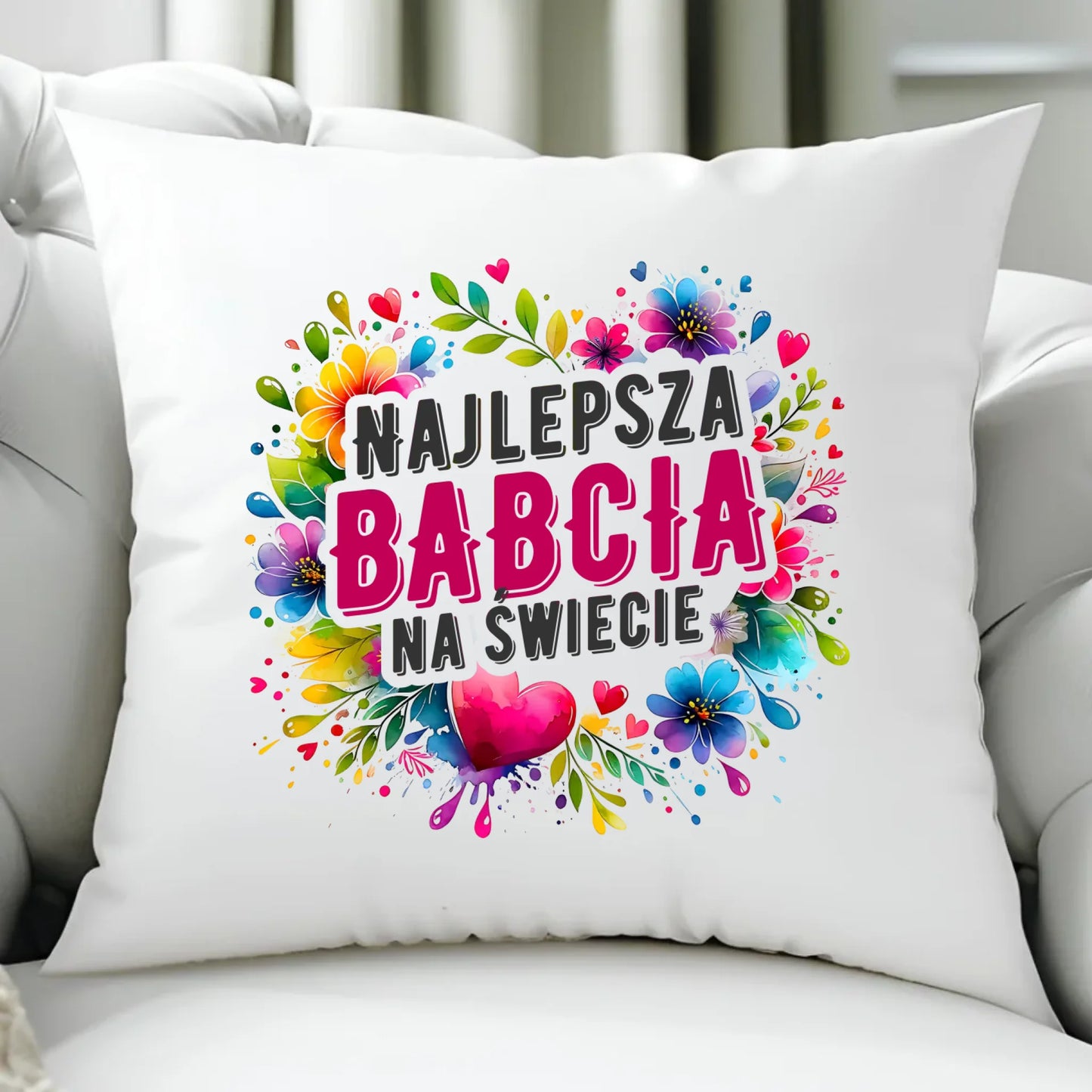 Poduszka dla babci - Najlepsza Babcia na świecie B07 - StoryCups.pl