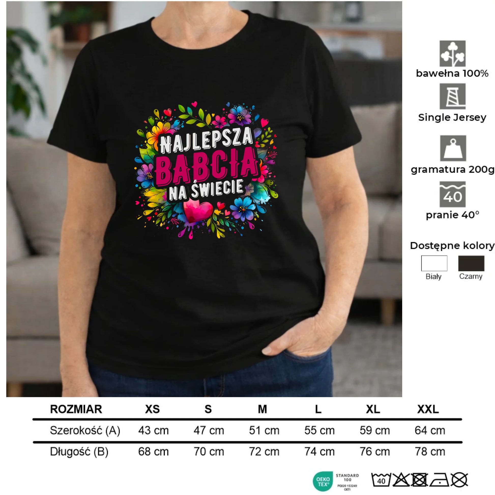 Koszulka dla babci - Najlepsza Babcia na świecie B07 - StoryCups.pl