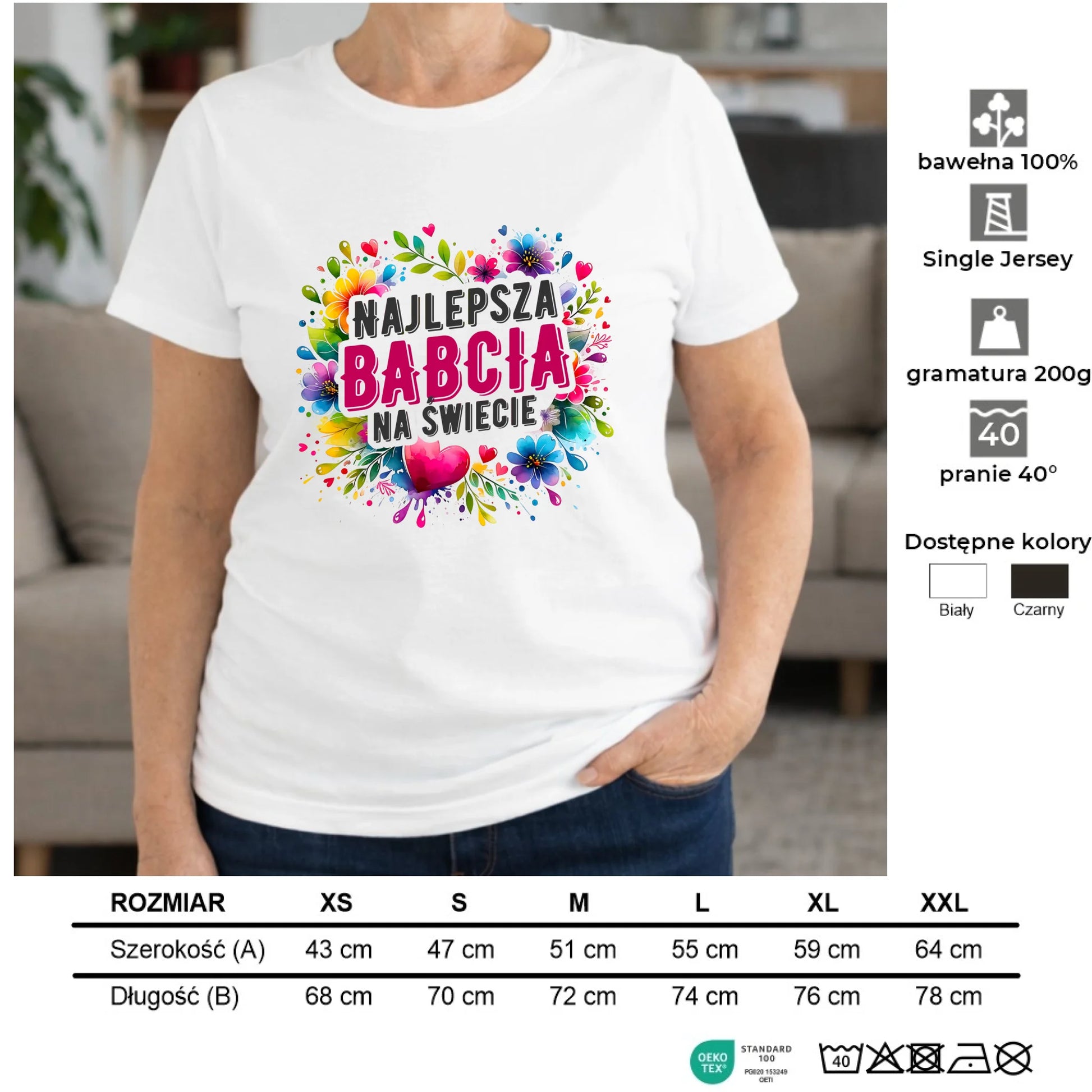 Koszulka dla babci - Najlepsza Babcia na świecie B07 - StoryCups.pl