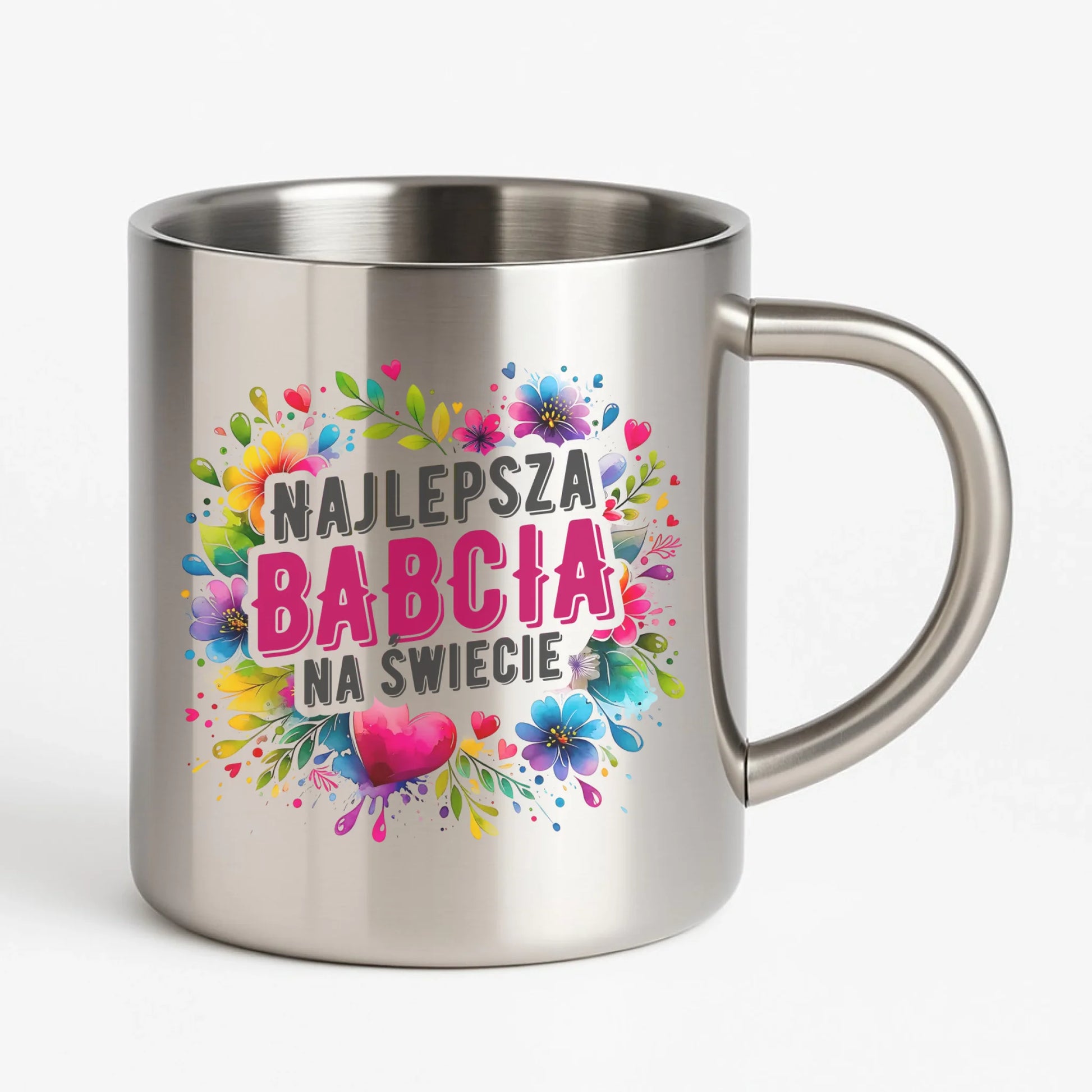 Kubek metalowy dla babci - Najlepsza Babcia na świecie B07 - StoryCups.pl