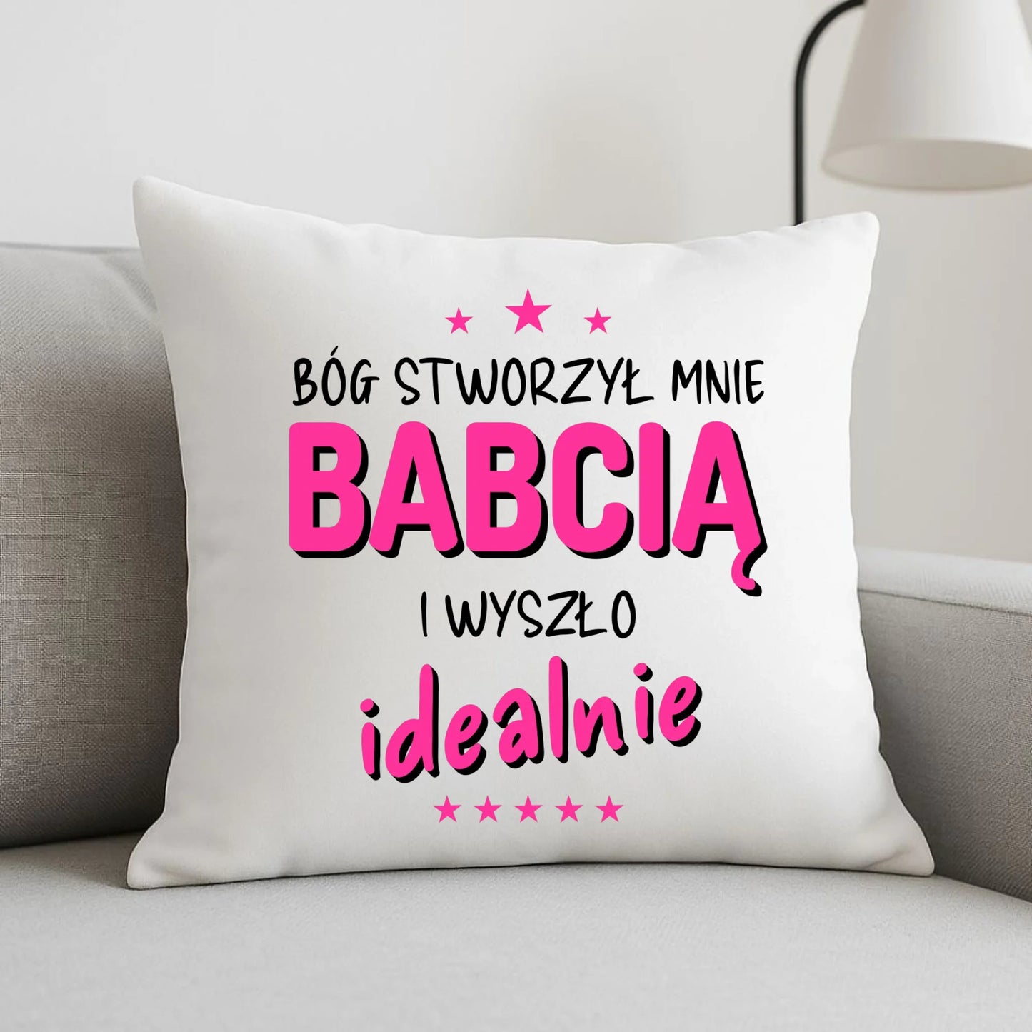 Poduszka dla babci - Bóg stworzył mnie babcią i wyszło idealnie B08 - StoryCups.pl