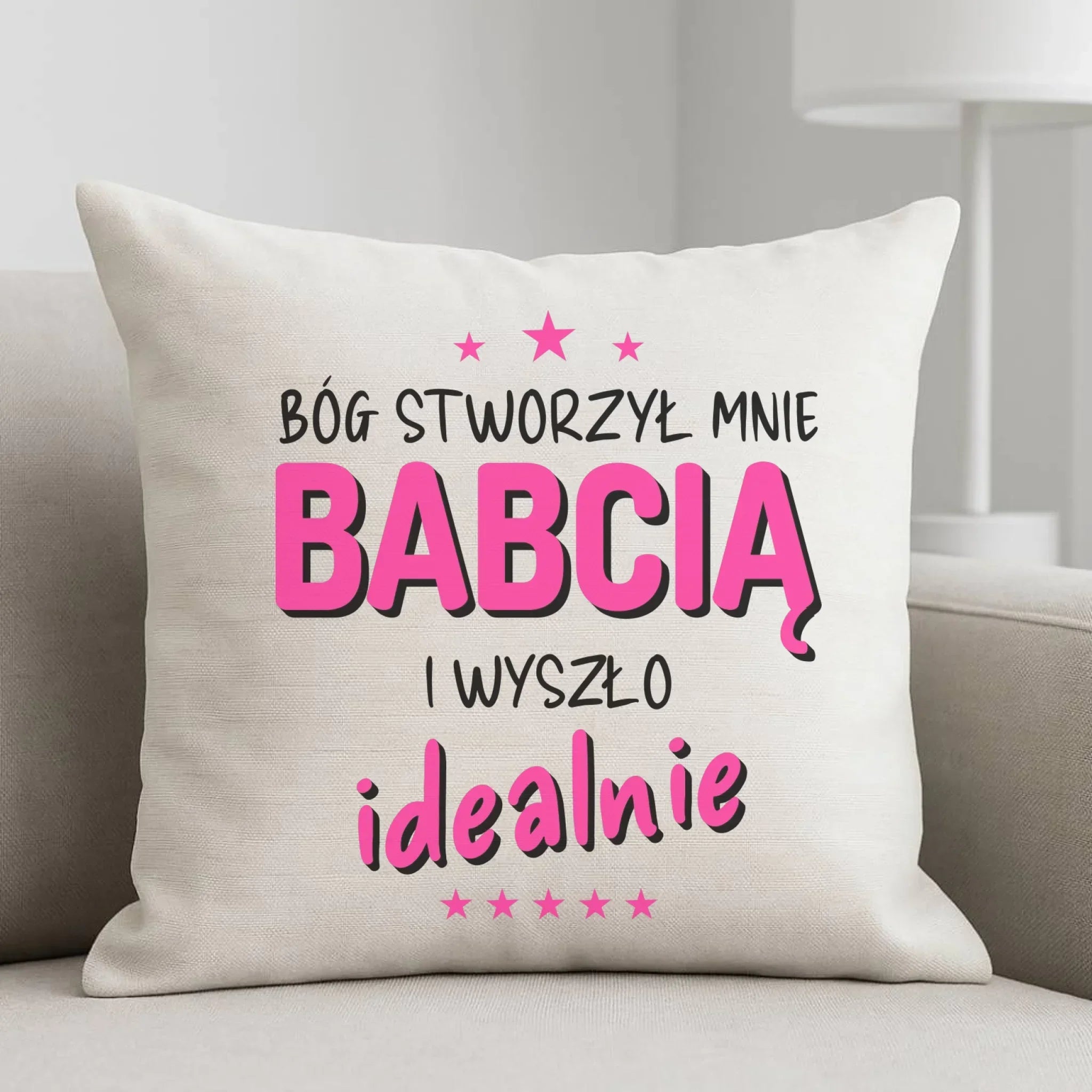 Poduszka dla babci - Bóg stworzył mnie babcią i wyszło idealnie B08 - StoryCups.pl