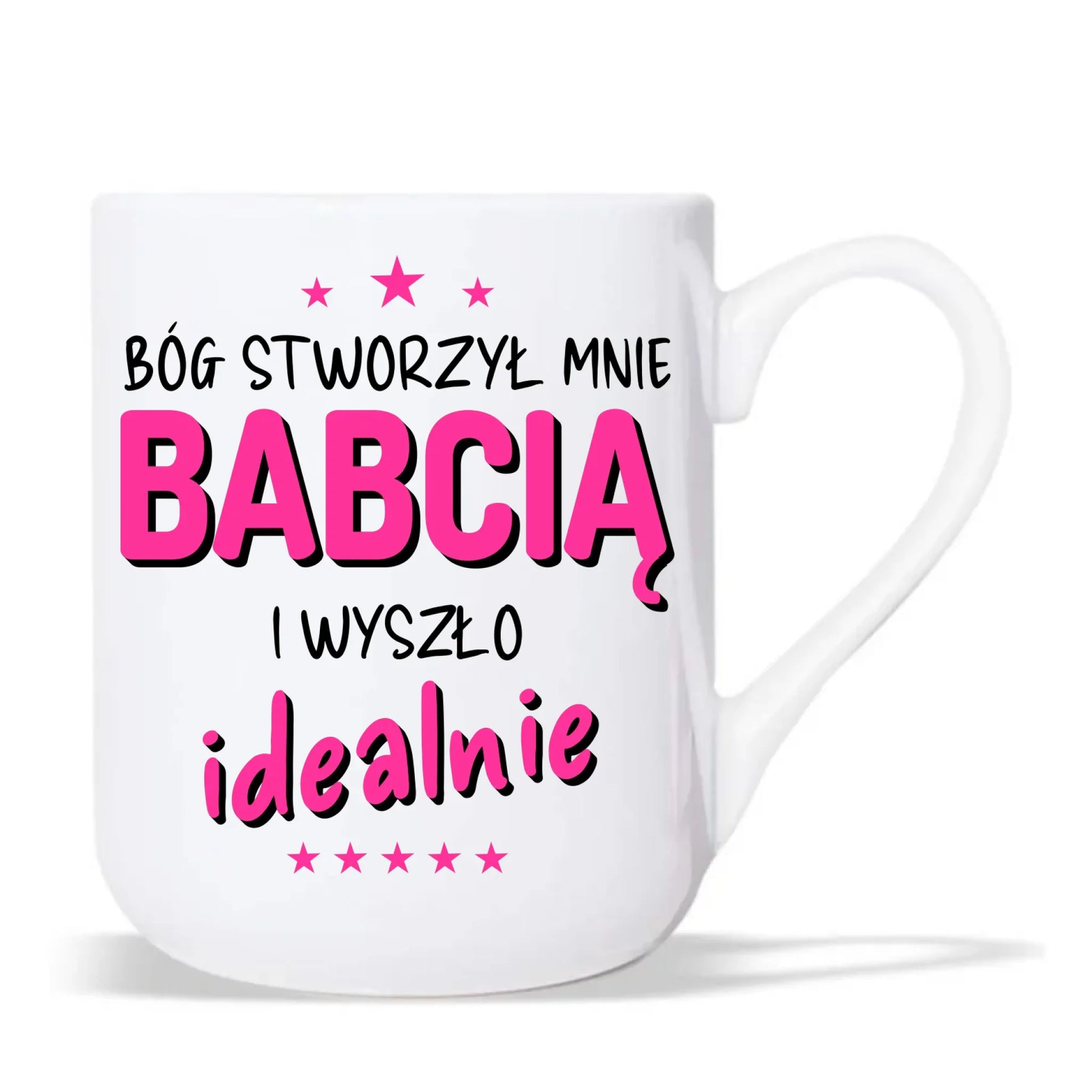 Kubek elegant dla babci - Bóg stworzył mnie babcią i wyszło idealnie B08 - StoryCups.pl