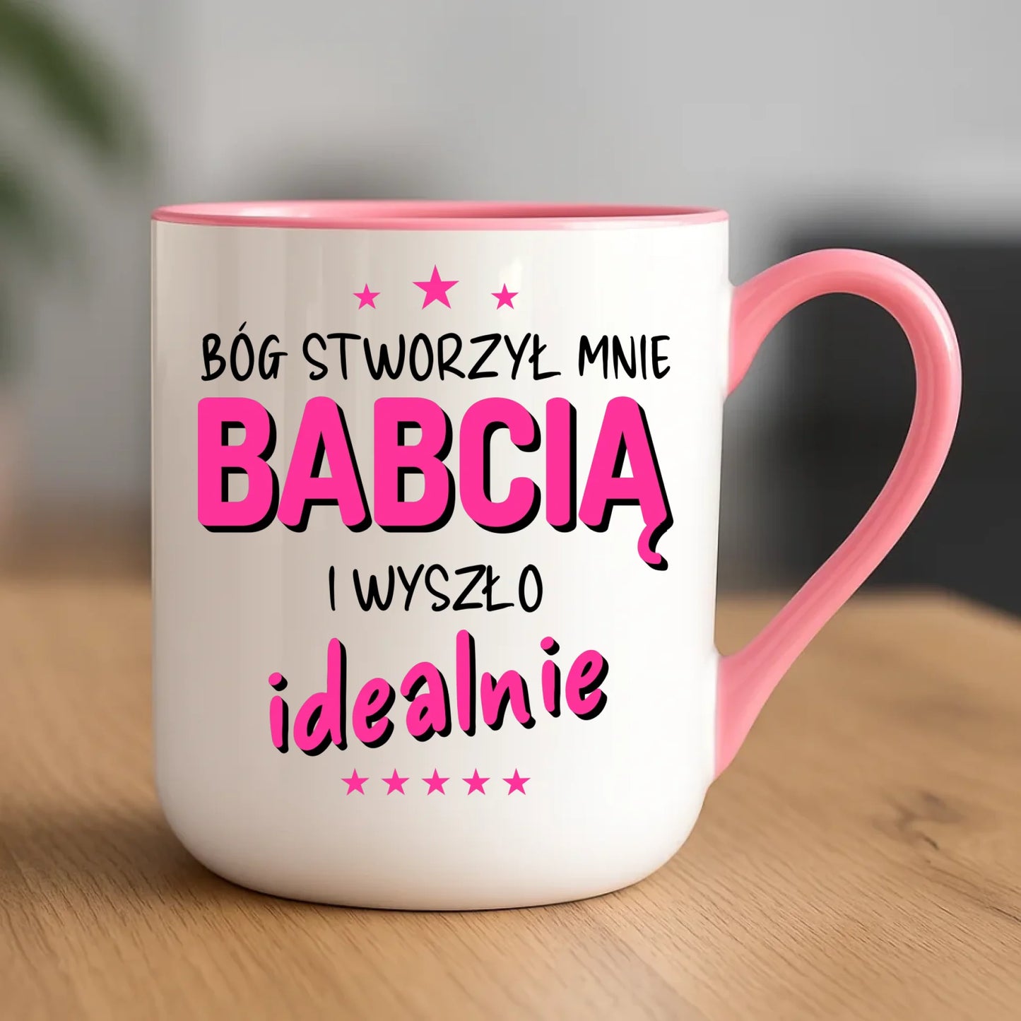 Kubek elegant dla babci - Bóg stworzył mnie babcią i wyszło idealnie B08 - StoryCups.pl
