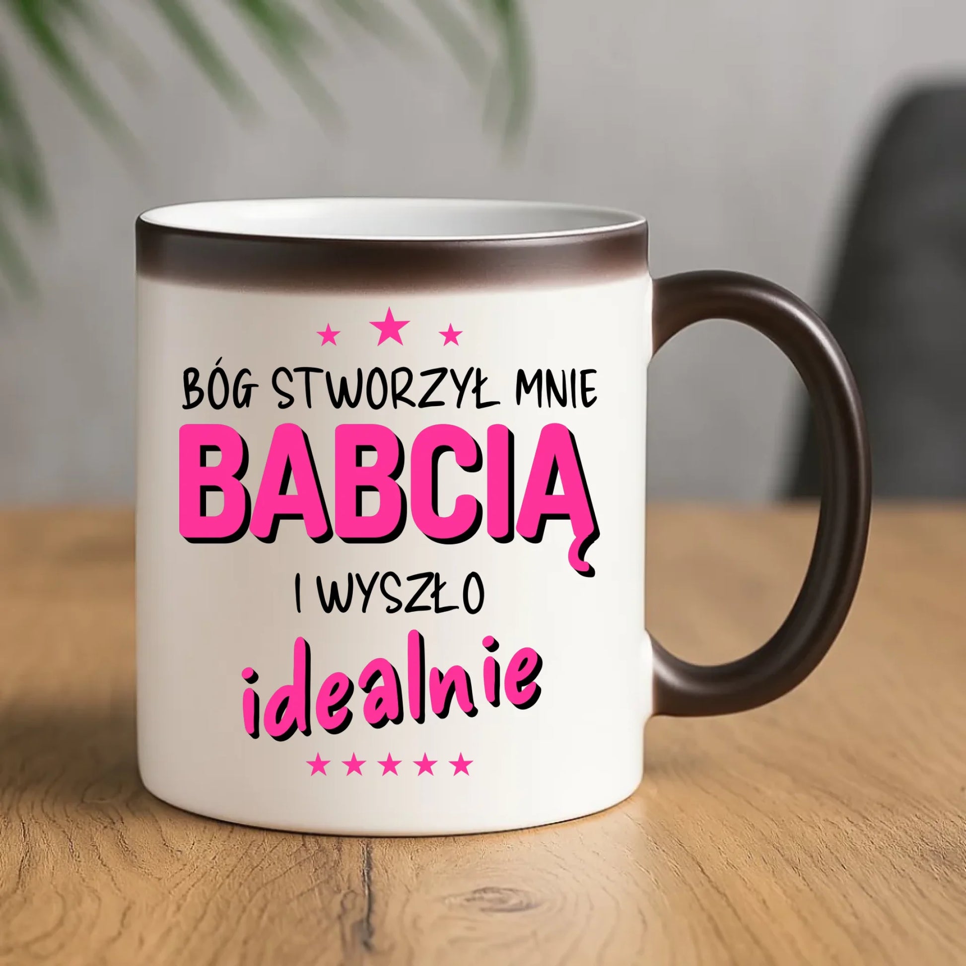 Kubek magiczny dla babci - Bóg stworzył mnie babcią i wyszło idealnie B08 - StoryCups.pl