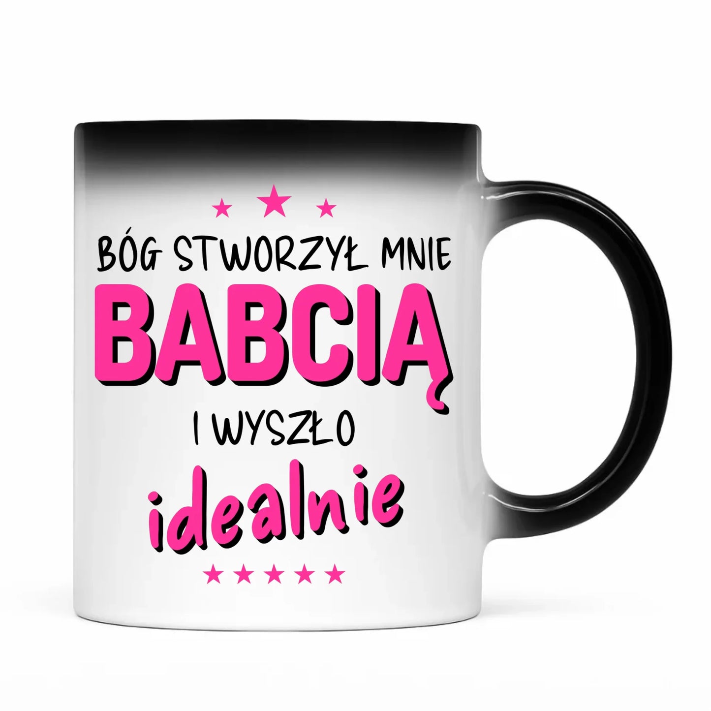 Kubek magiczny dla babci - Bóg stworzył mnie babcią i wyszło idealnie B08 - StoryCups.pl