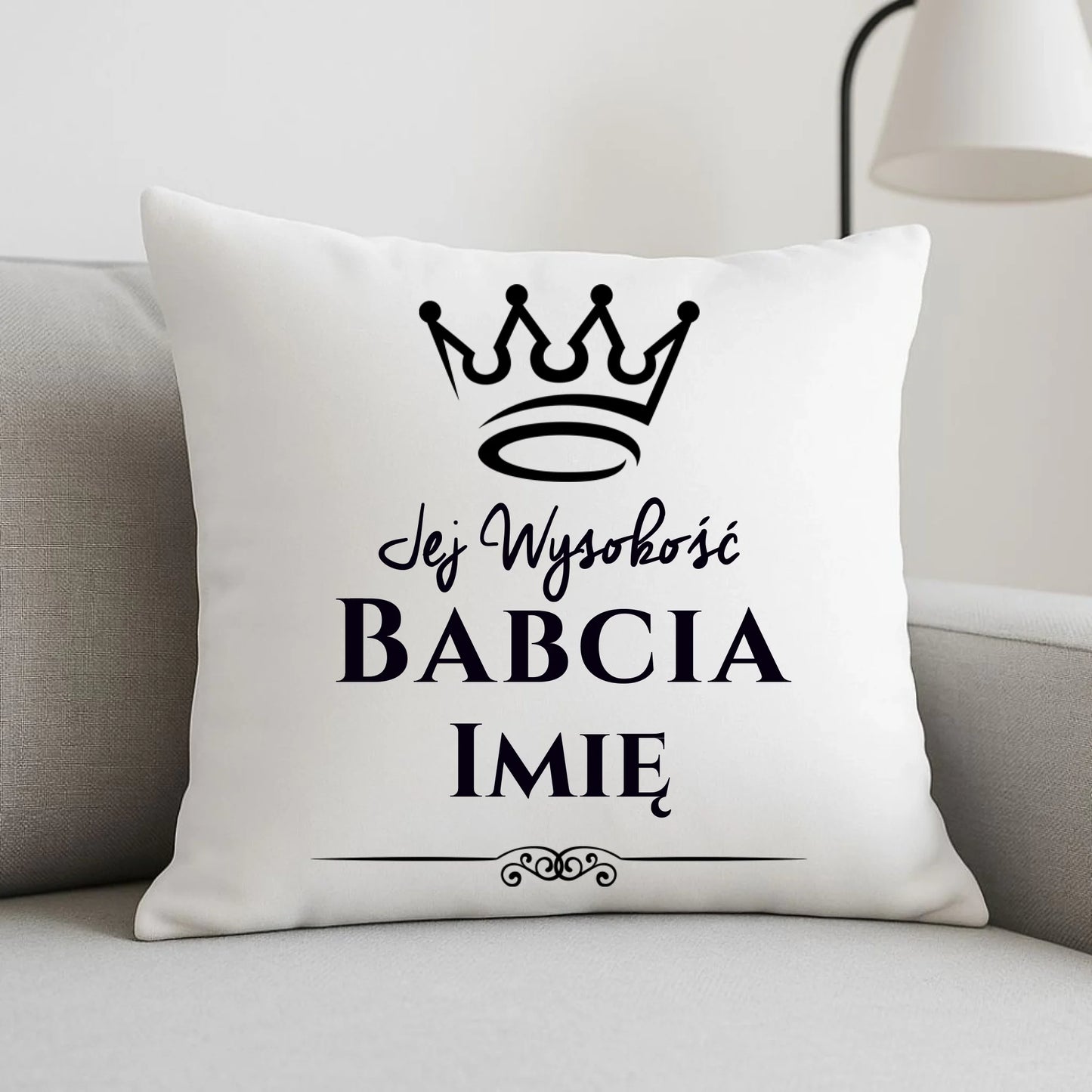Poduszka dla babci - Jej Wysokość Babcia - personalizowana B11 - StoryCups.pl