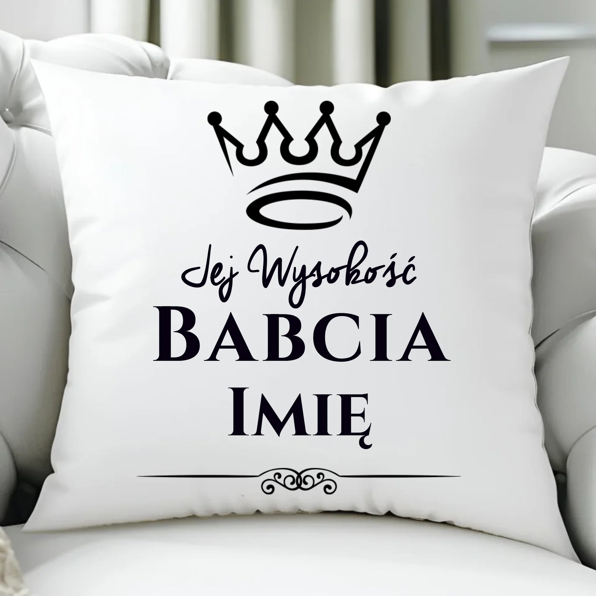 Poduszka dla babci - Jej Wysokość Babcia - personalizowana B11 - StoryCups.pl