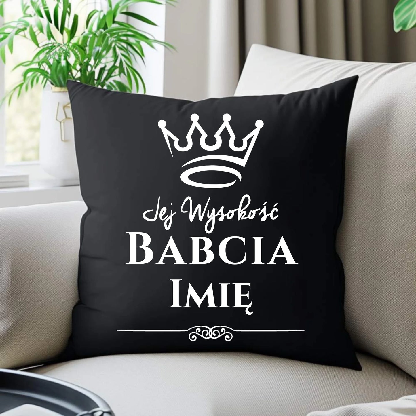 Poduszka dekoracyjna dla babci - Jej Wysokość Babcia - personalizowana B11 - StoryCups.pl