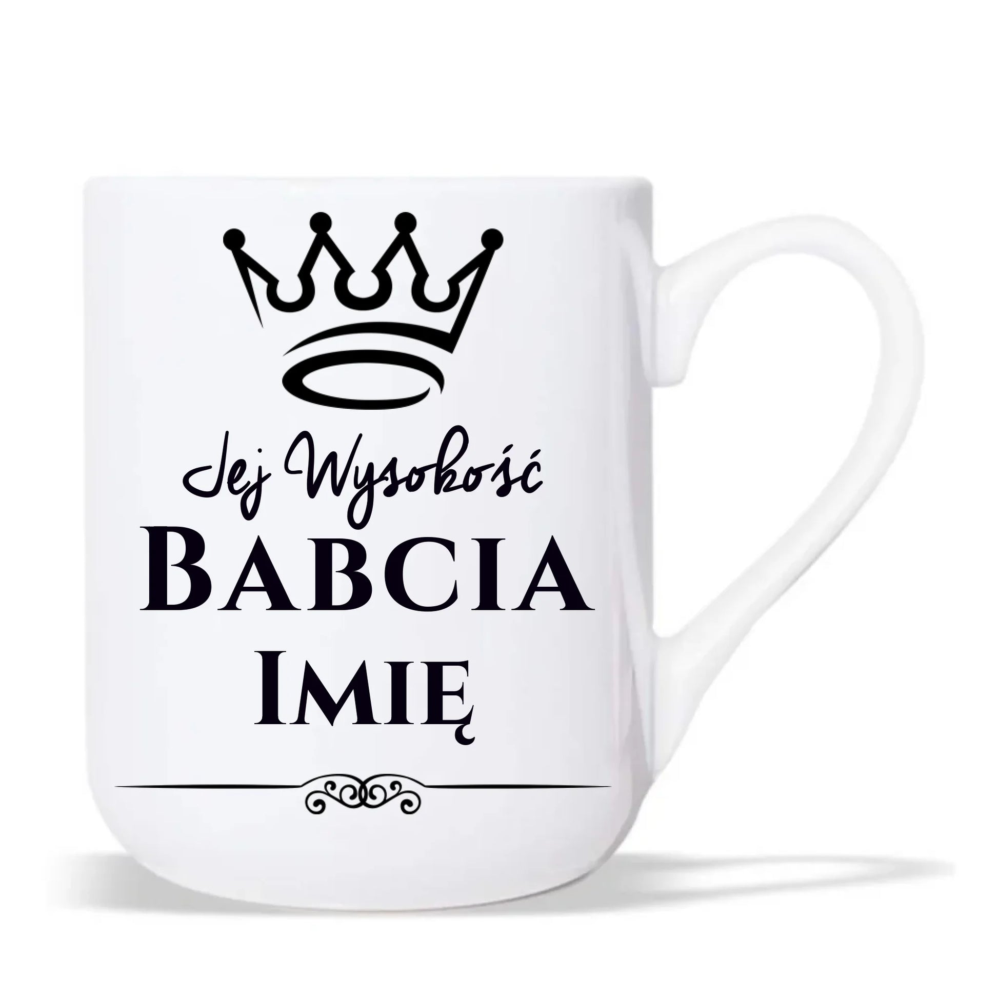 Kubek elegant dla babci - Jej Wysokość Babcia - personalizowany B11 - StoryCups.pl