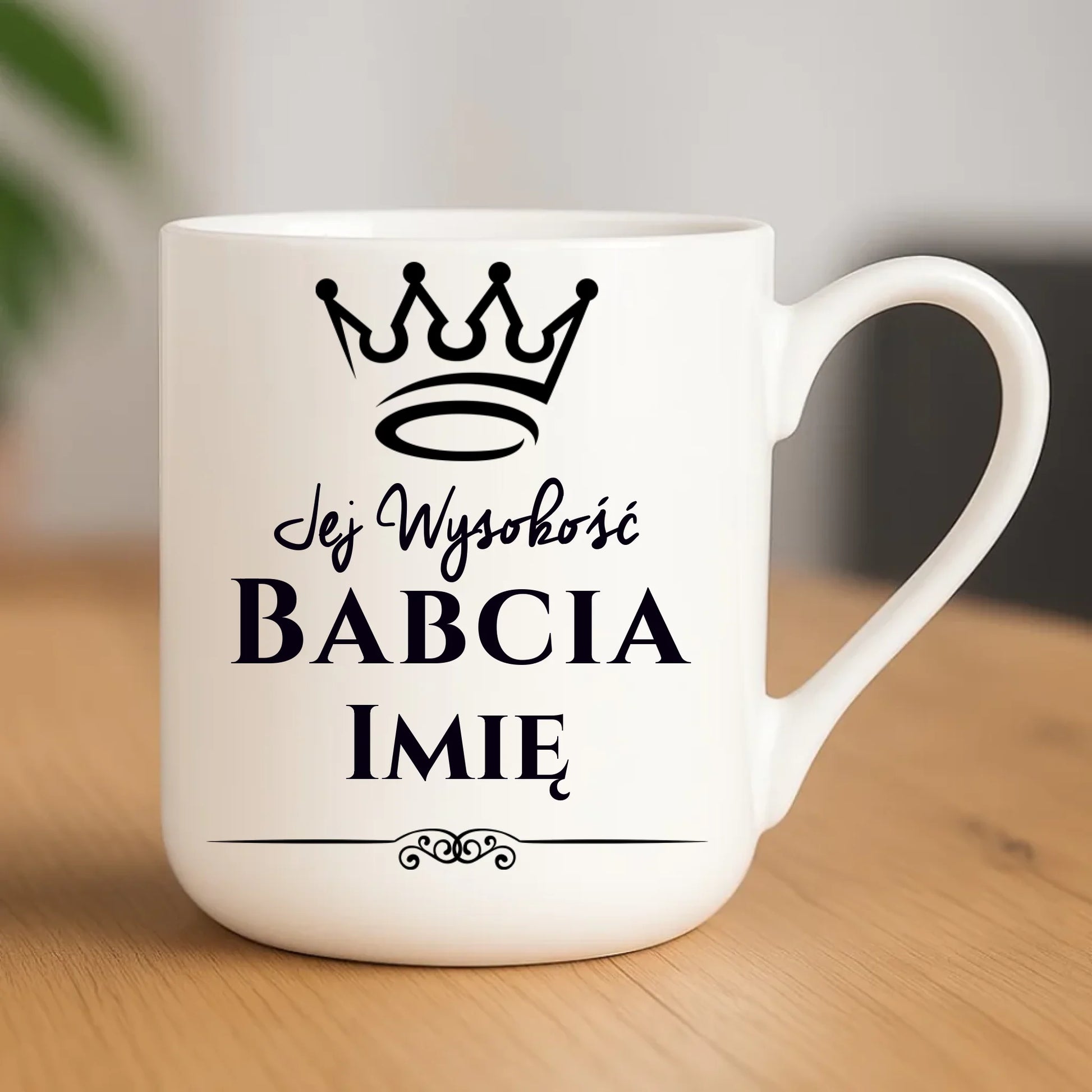 Kubek elegant dla babci - Jej Wysokość Babcia - personalizowany B11 - StoryCups.pl
