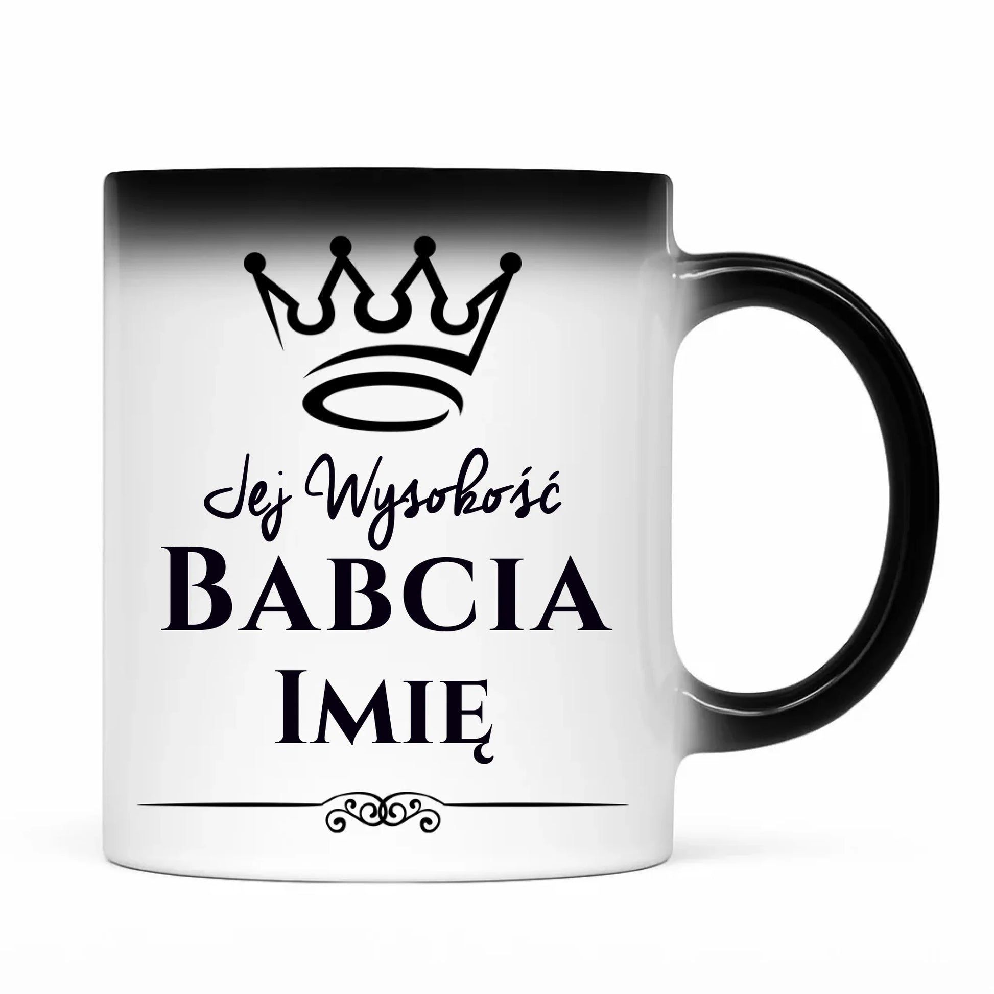 Kubek magiczny dla babci - Jej Wysokość Babcia - personalizowany B11 - StoryCups.pl