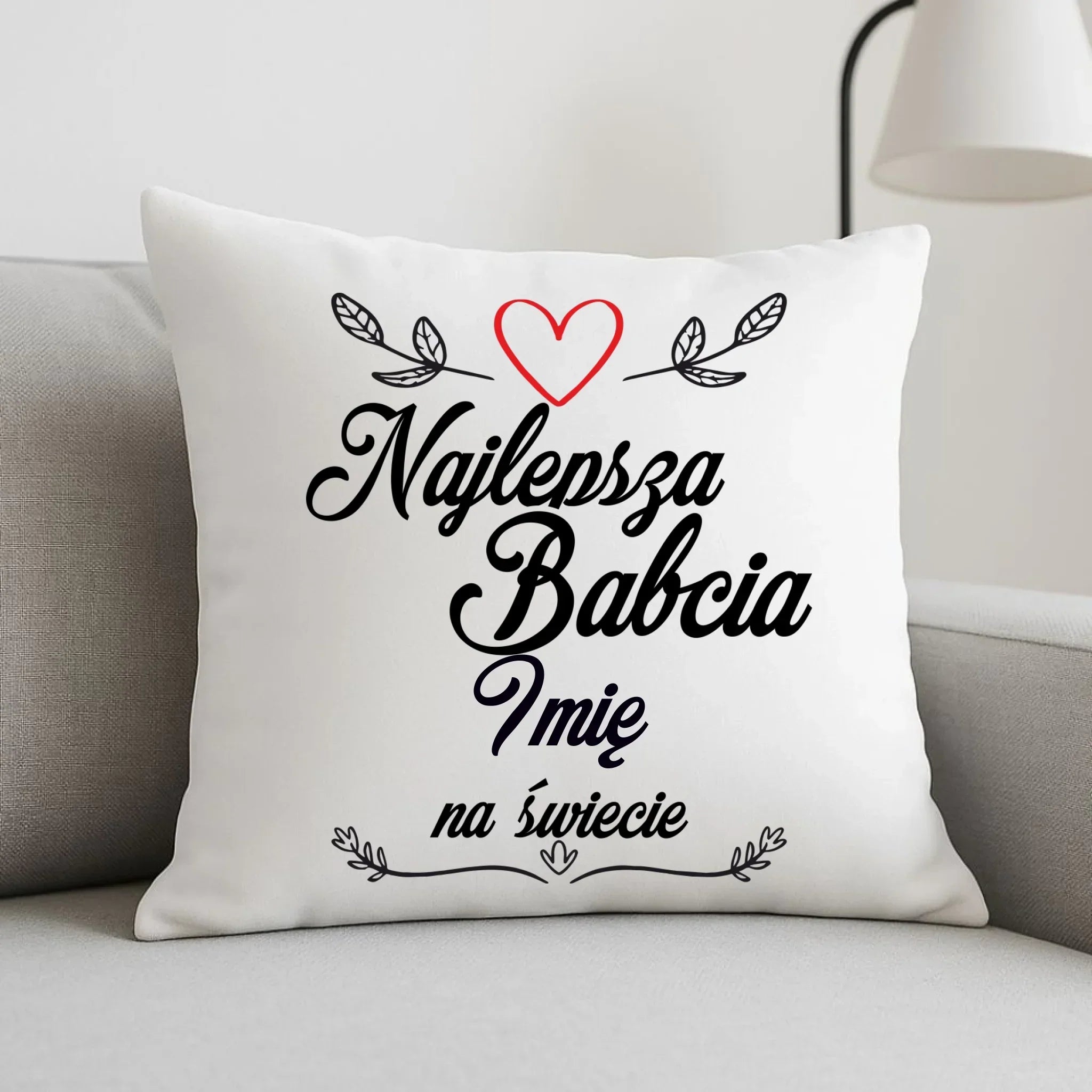 Poduszka dla babci - Najlepsza Babcia na Świecie - personalizowana B12 - StoryCups.pl