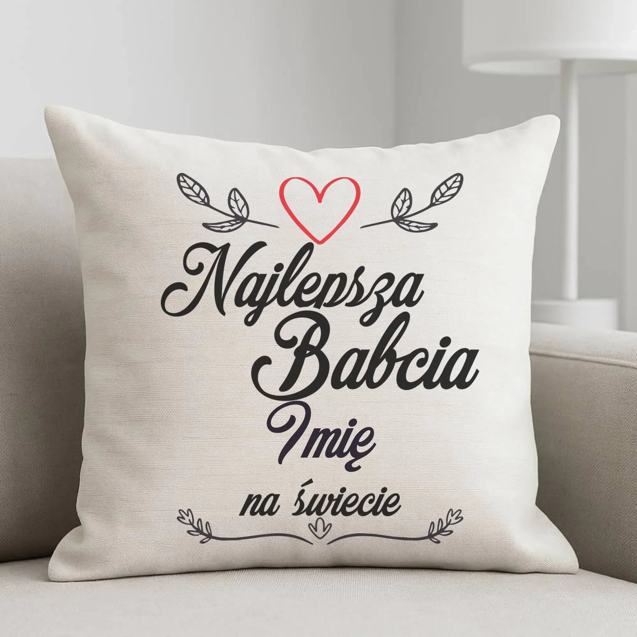 Poduszka dla babci - Najlepsza Babcia na Świecie - personalizowana B12 - StoryCups.pl