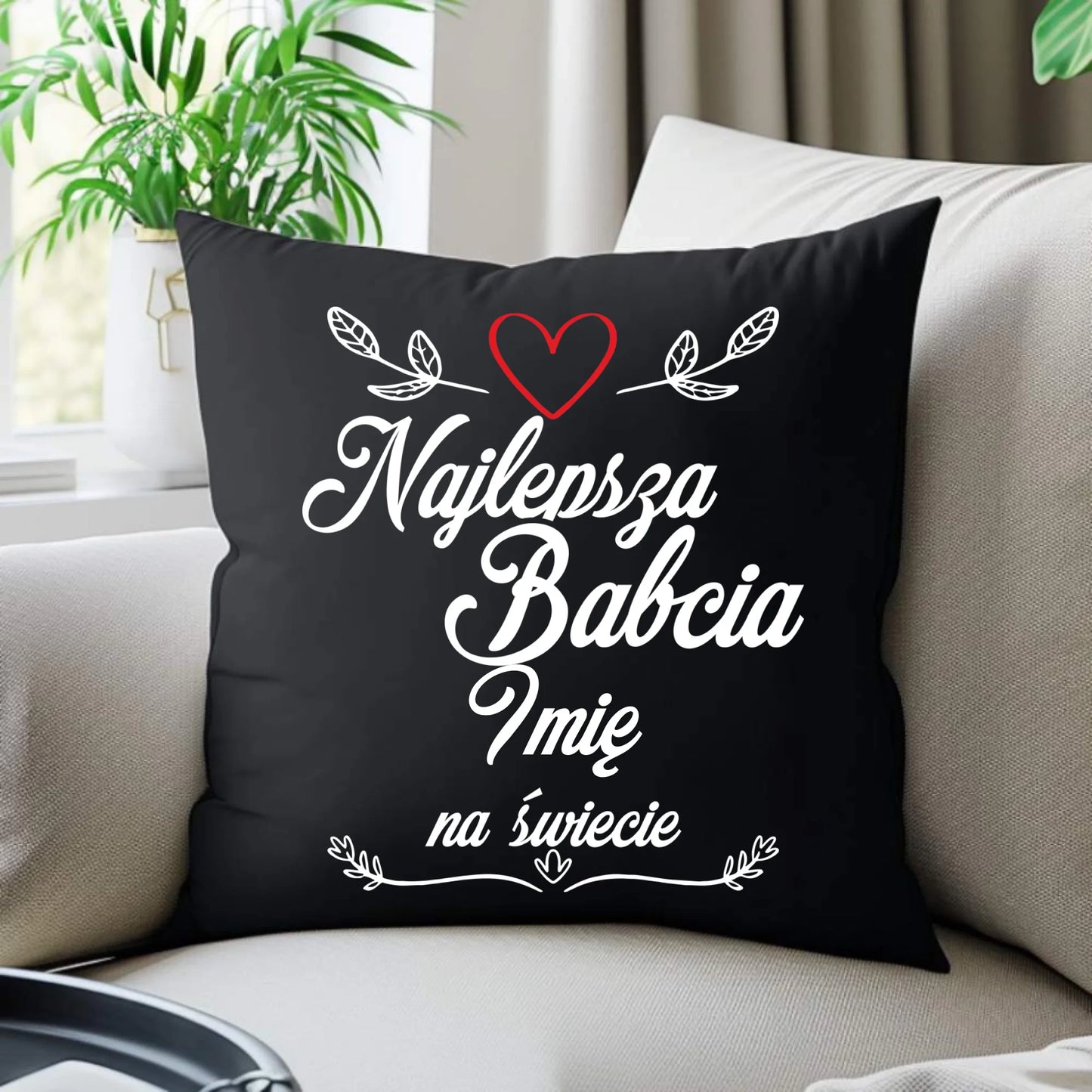 Poduszka dekoracyjna dla babci - Najlepsza Babcia na Świecie - personalizowana B12 - StoryCups.pl