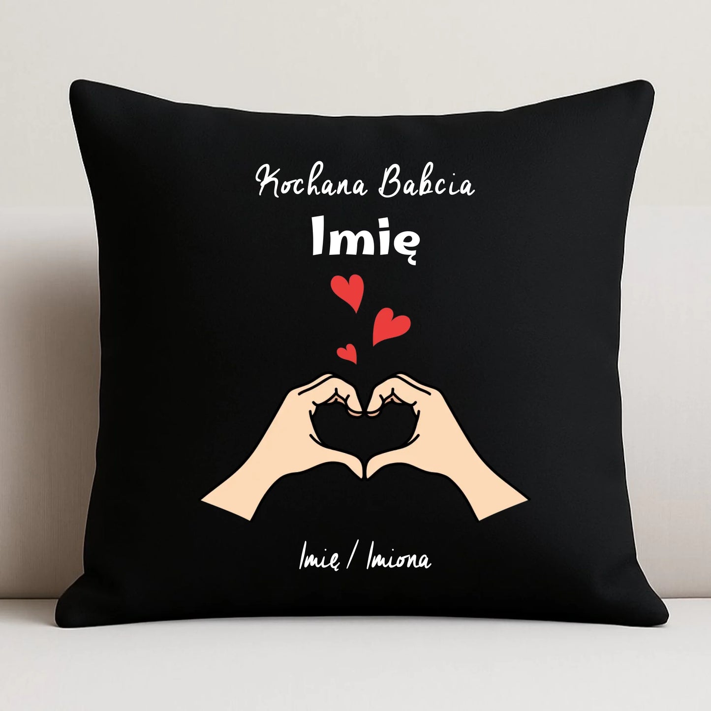 Poduszka dekoracyjna dla babci - Kochana Babcia podpis - personalizowana B13 - StoryCups.pl