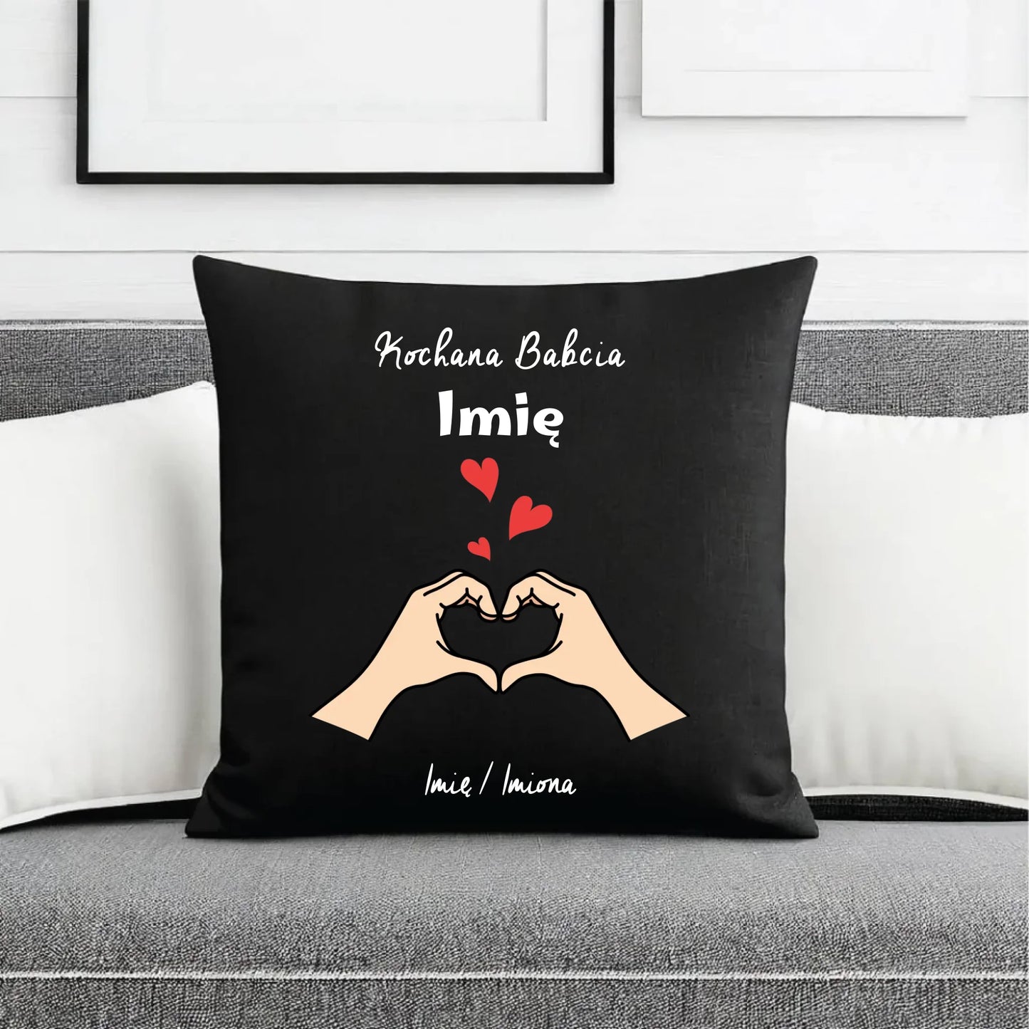 Poduszka dekoracyjna dla babci - Kochana Babcia podpis - personalizowana B13 - StoryCups.pl