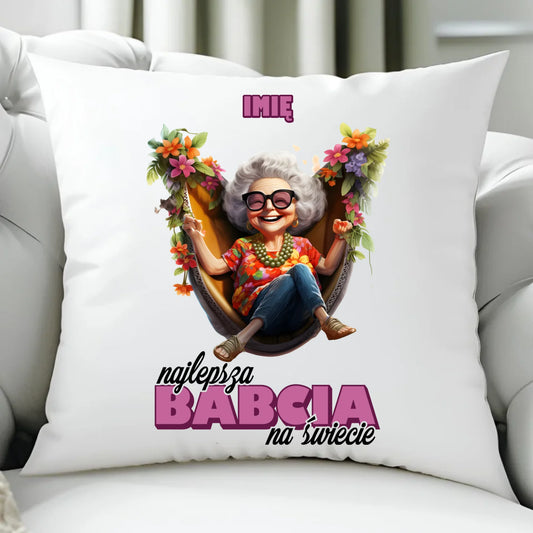 Poduszka dla babci - Najlepsza Babcia na świecie - personalizowana B14 - StoryCups.pl