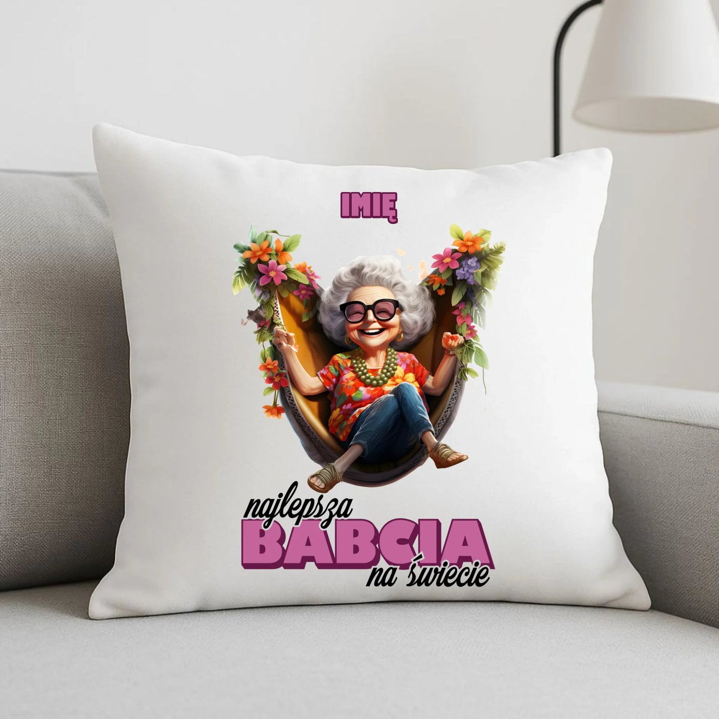 Poduszka dla babci - Najlepsza Babcia na świecie - personalizowana B14 - StoryCups.pl