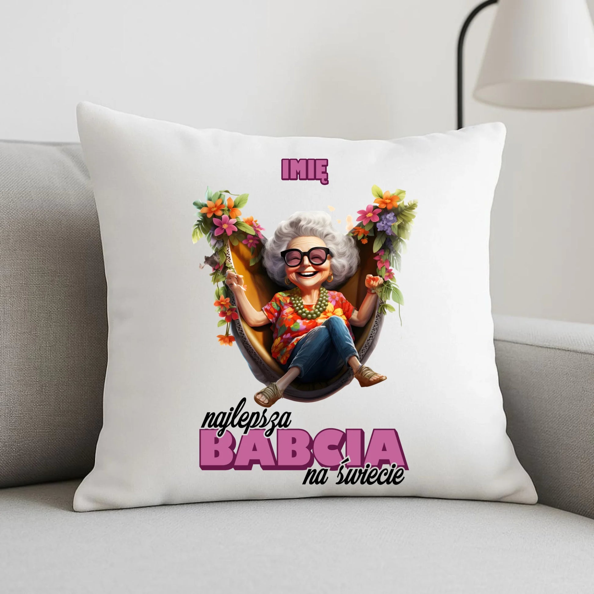 Poduszka dla babci - Najlepsza Babcia na świecie - personalizowana B14 - StoryCups.pl