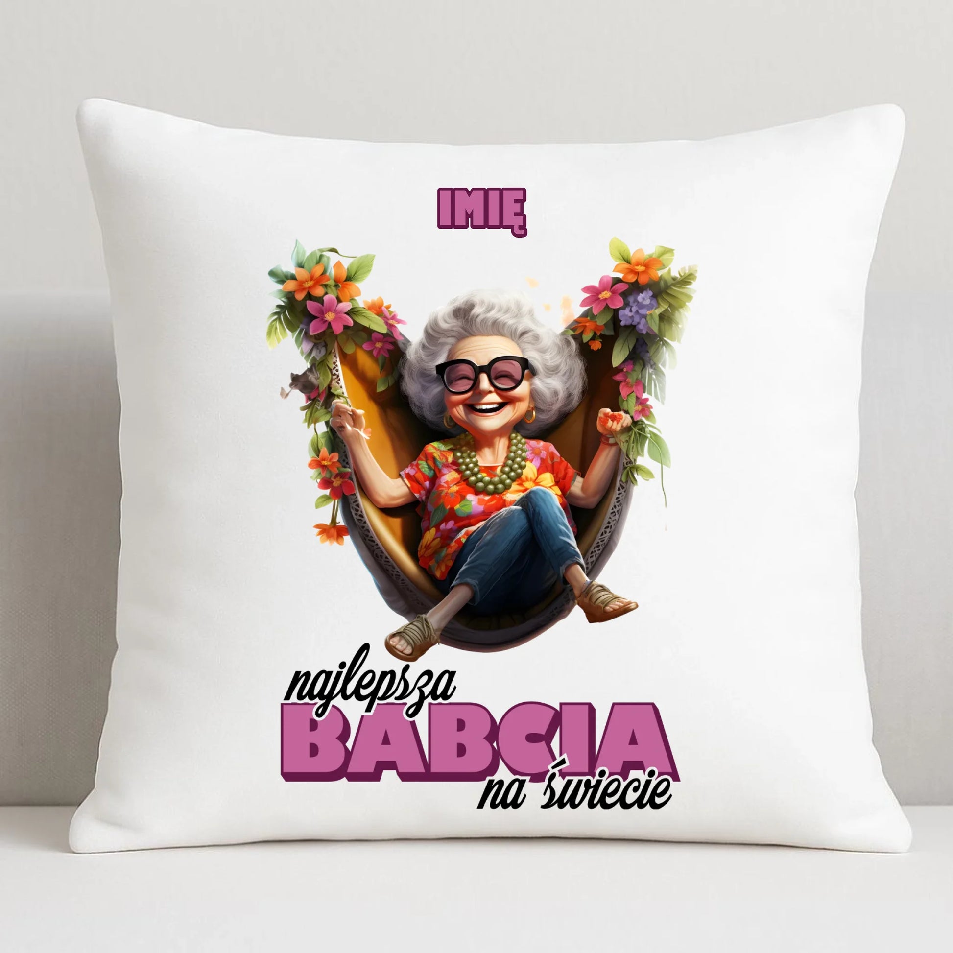 Poduszka dla babci - Najlepsza Babcia na świecie - personalizowana B14 - StoryCups.pl