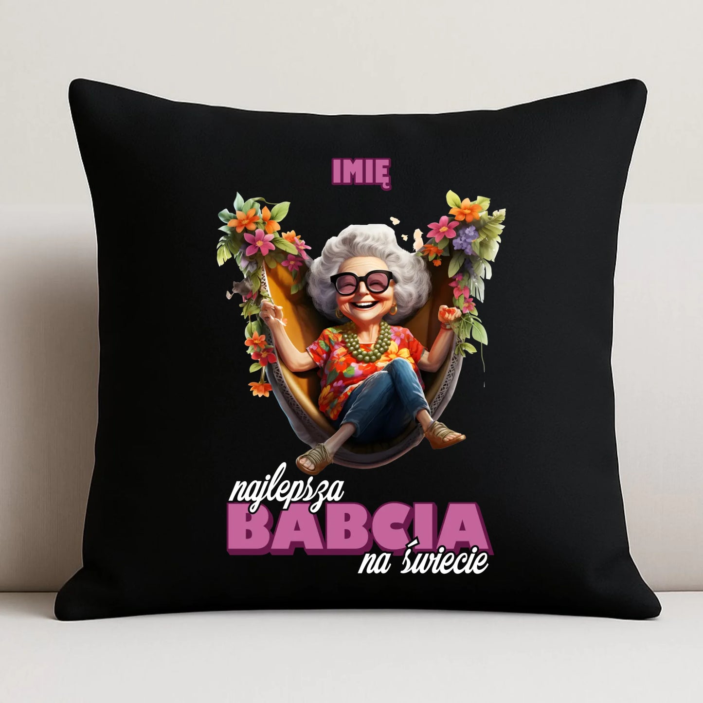 Poduszka dekoracyjna dla babci - Najlepsza Babcia na świecie - personalizowana B14 - StoryCups.pl