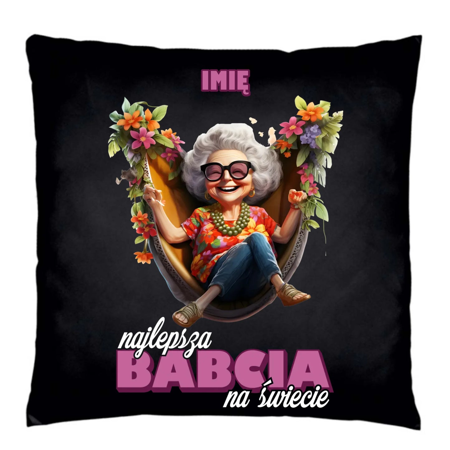 Poduszka dekoracyjna dla babci - Najlepsza Babcia na świecie - personalizowana B14 - StoryCups.pl