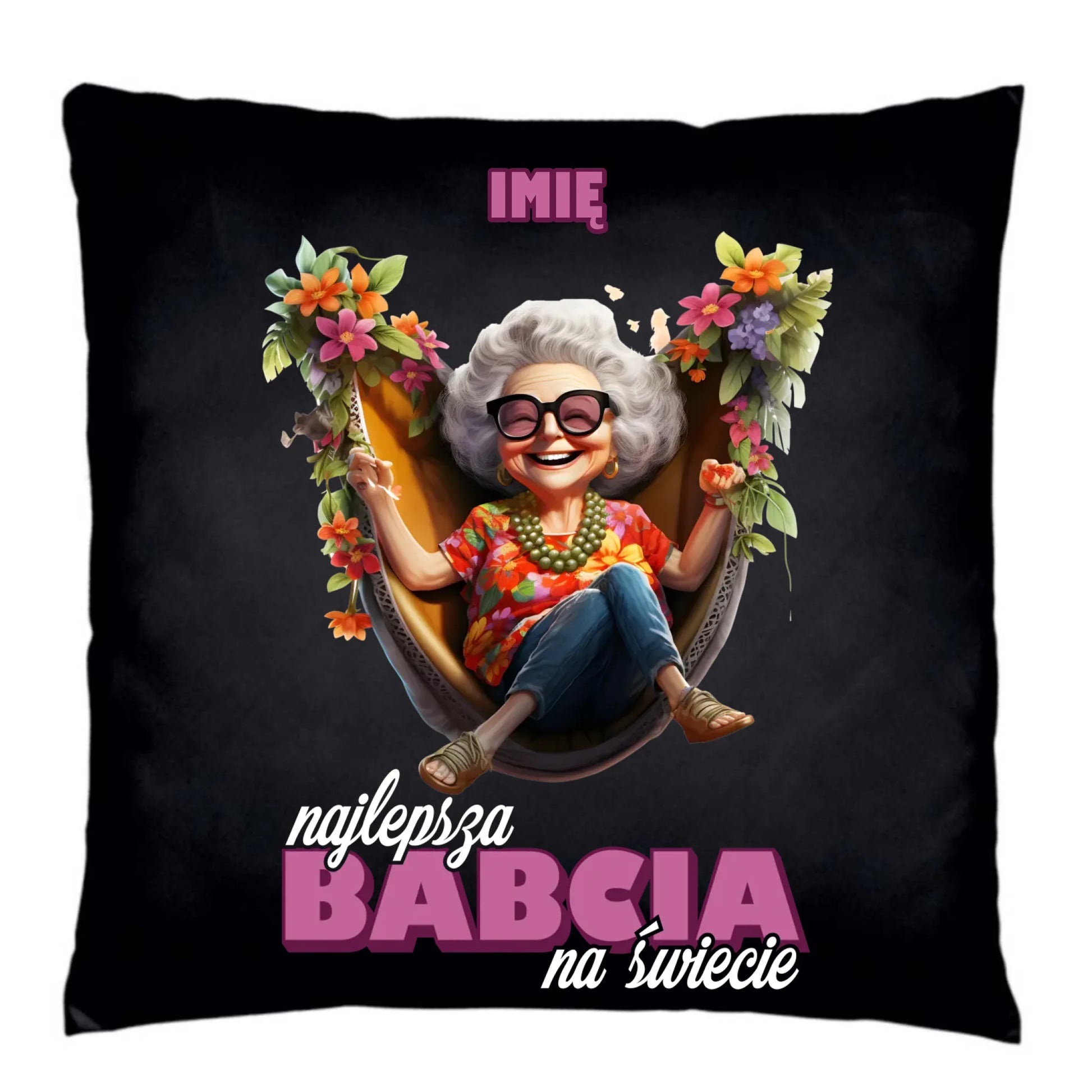 Poduszka dekoracyjna dla babci - Najlepsza Babcia na świecie - personalizowana B14 - StoryCups.pl