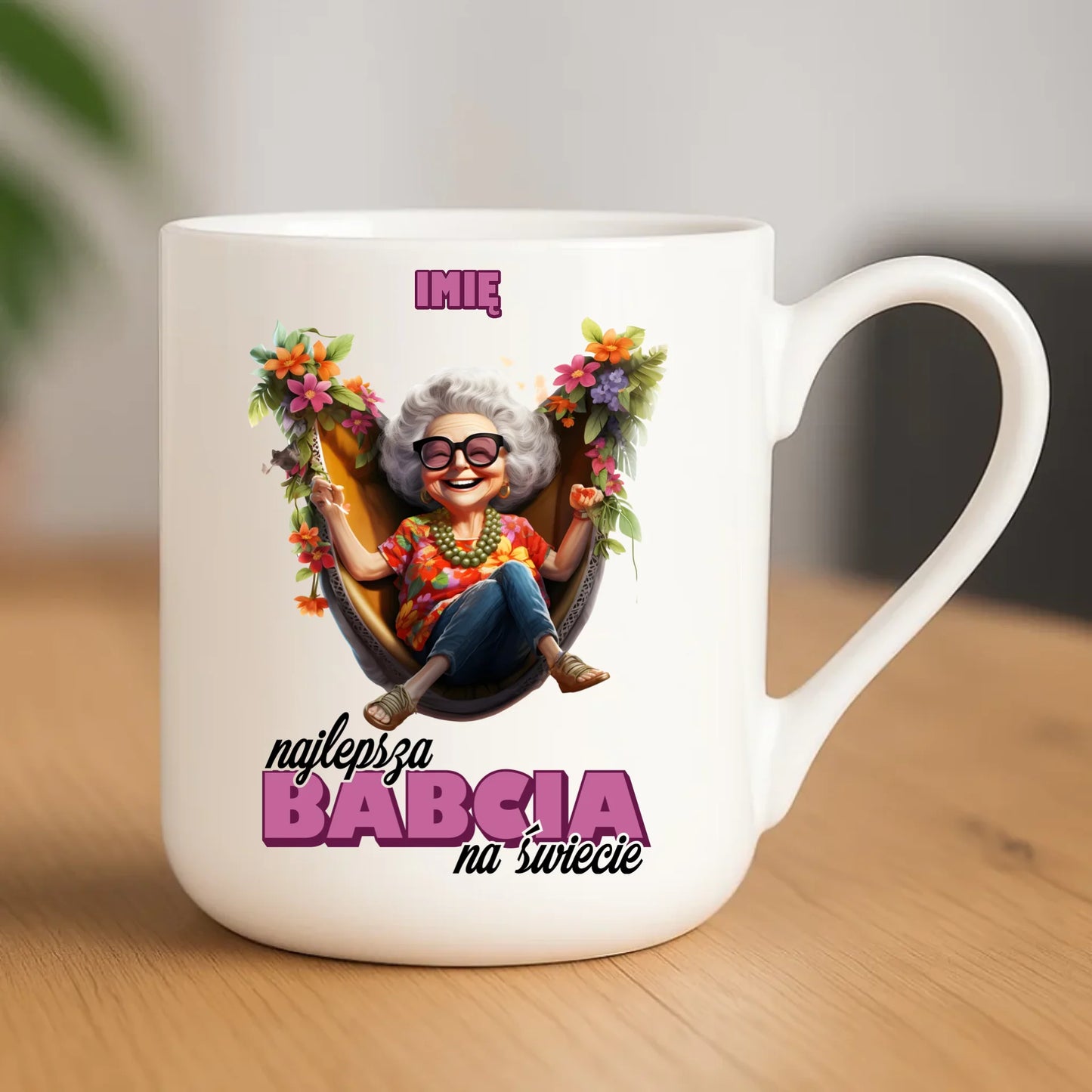 Kubek elegant dla babci - Najlepsza Babcia na świecie - personalizowany B14 - StoryCups.pl