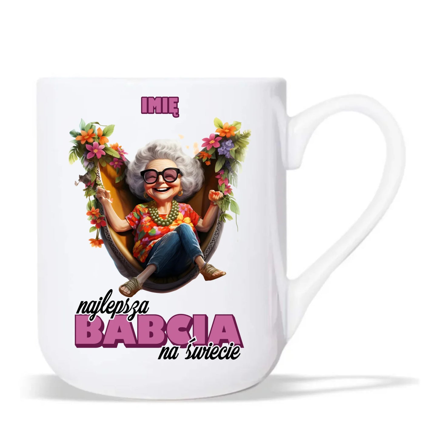 Kubek elegant dla babci - Najlepsza Babcia na świecie - personalizowany B14 - StoryCups.pl