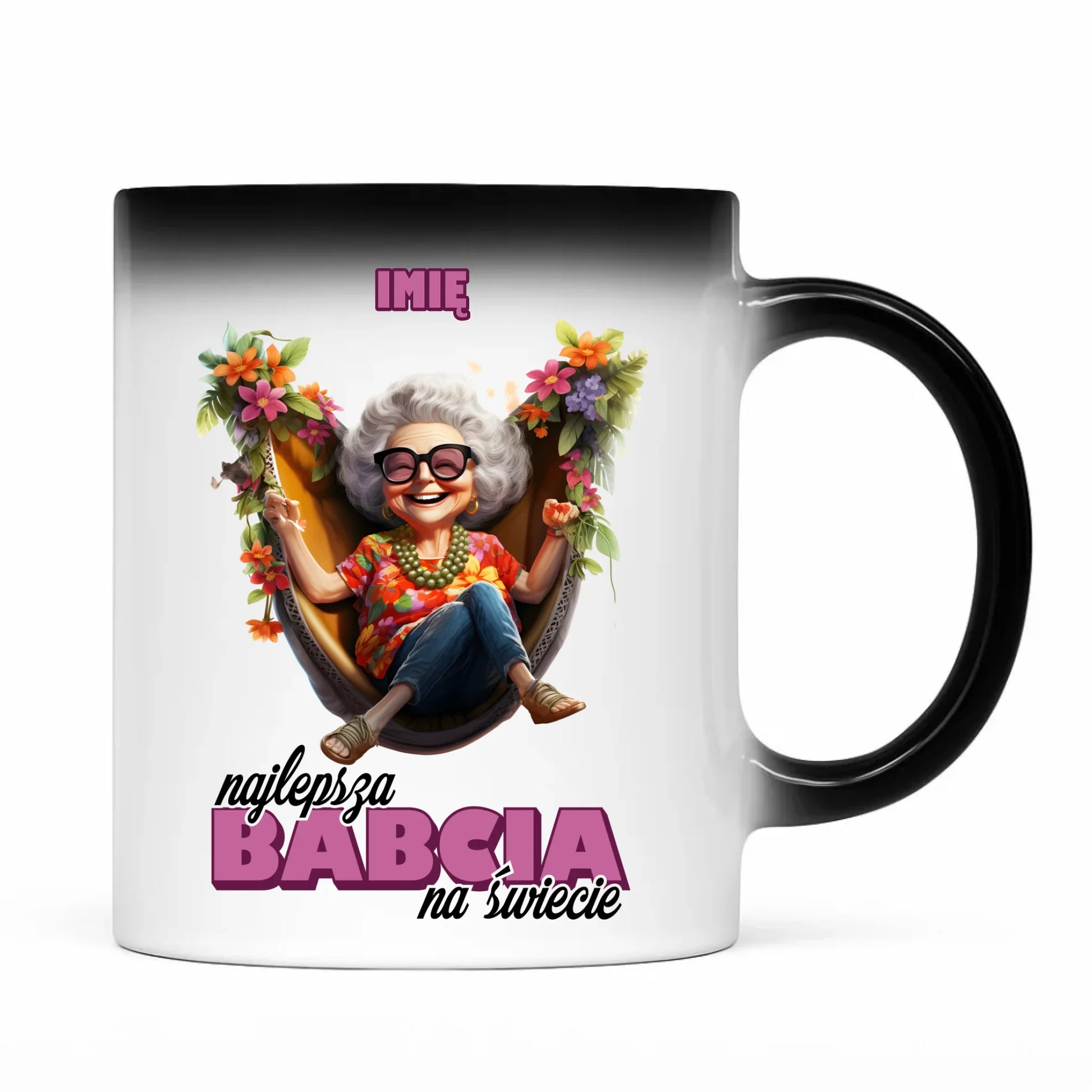 Kubek magiczny dla babci - Najlepsza Babcia na świecie - personalizowany B14 - StoryCups.pl