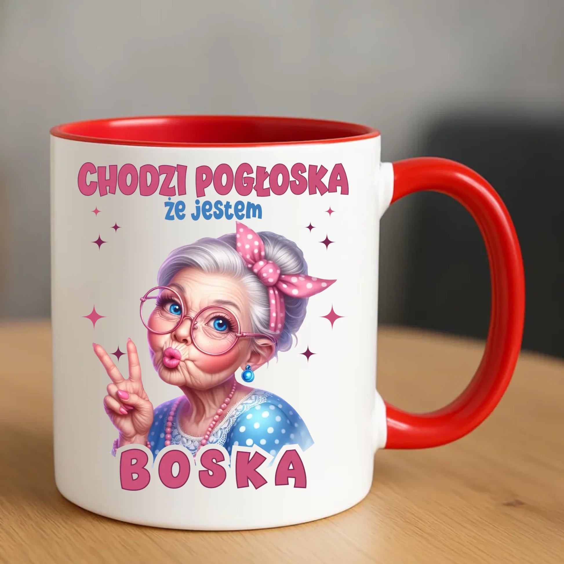 Kubek dla babci - Chodzi pogłoska, że jestem boska B16 - StoryCups.pl
