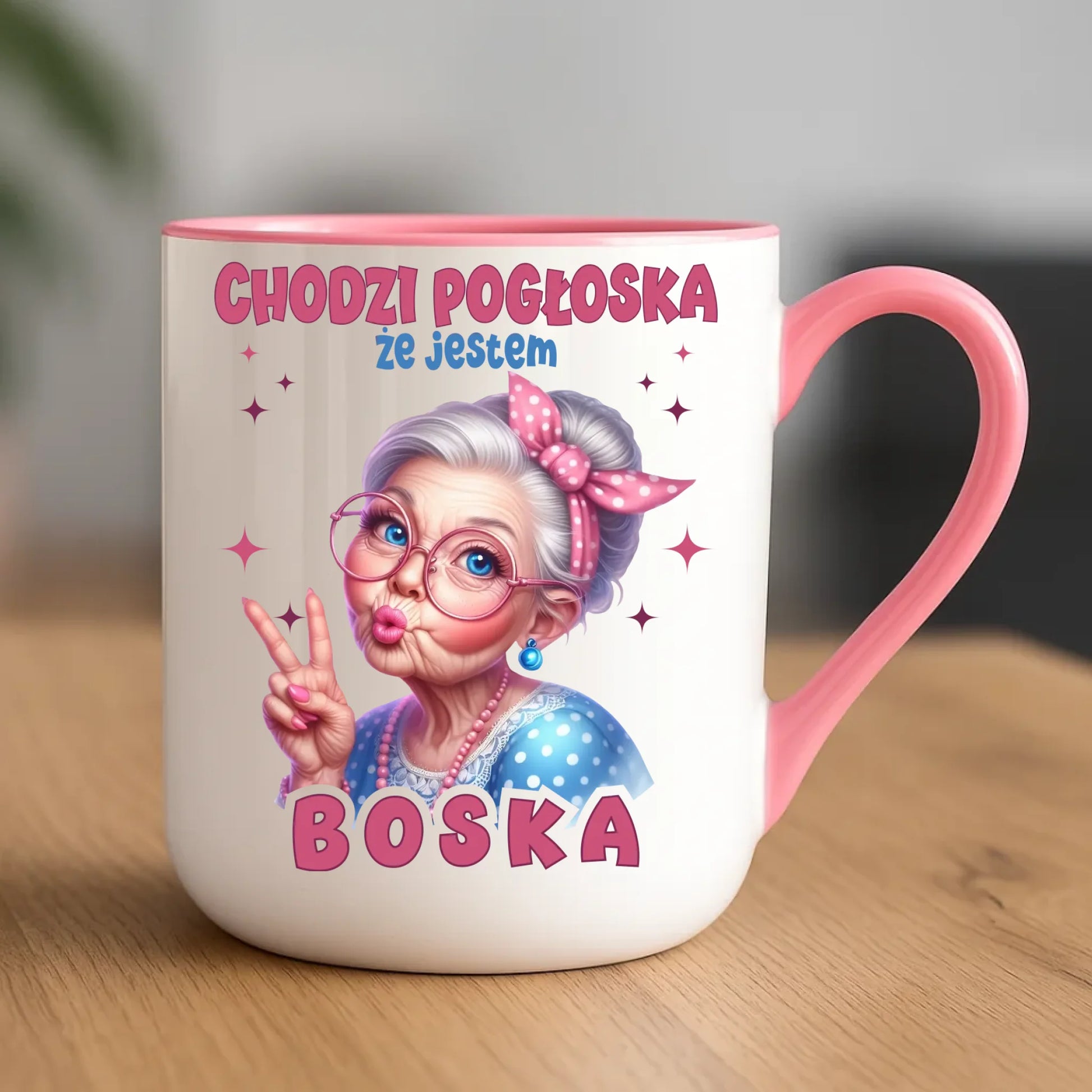 Kubek elegant dla babci - Chodzi pogłoska, że jestem boska B16 - StoryCups.pl