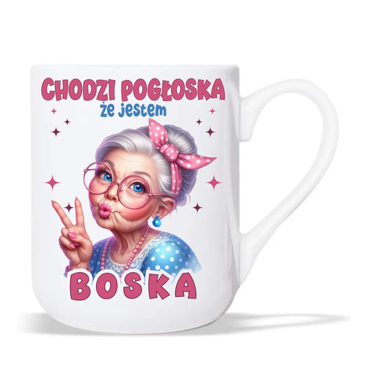 Kubek elegant dla babci - Chodzi pogłoska, że jestem boska B16 - StoryCups.pl