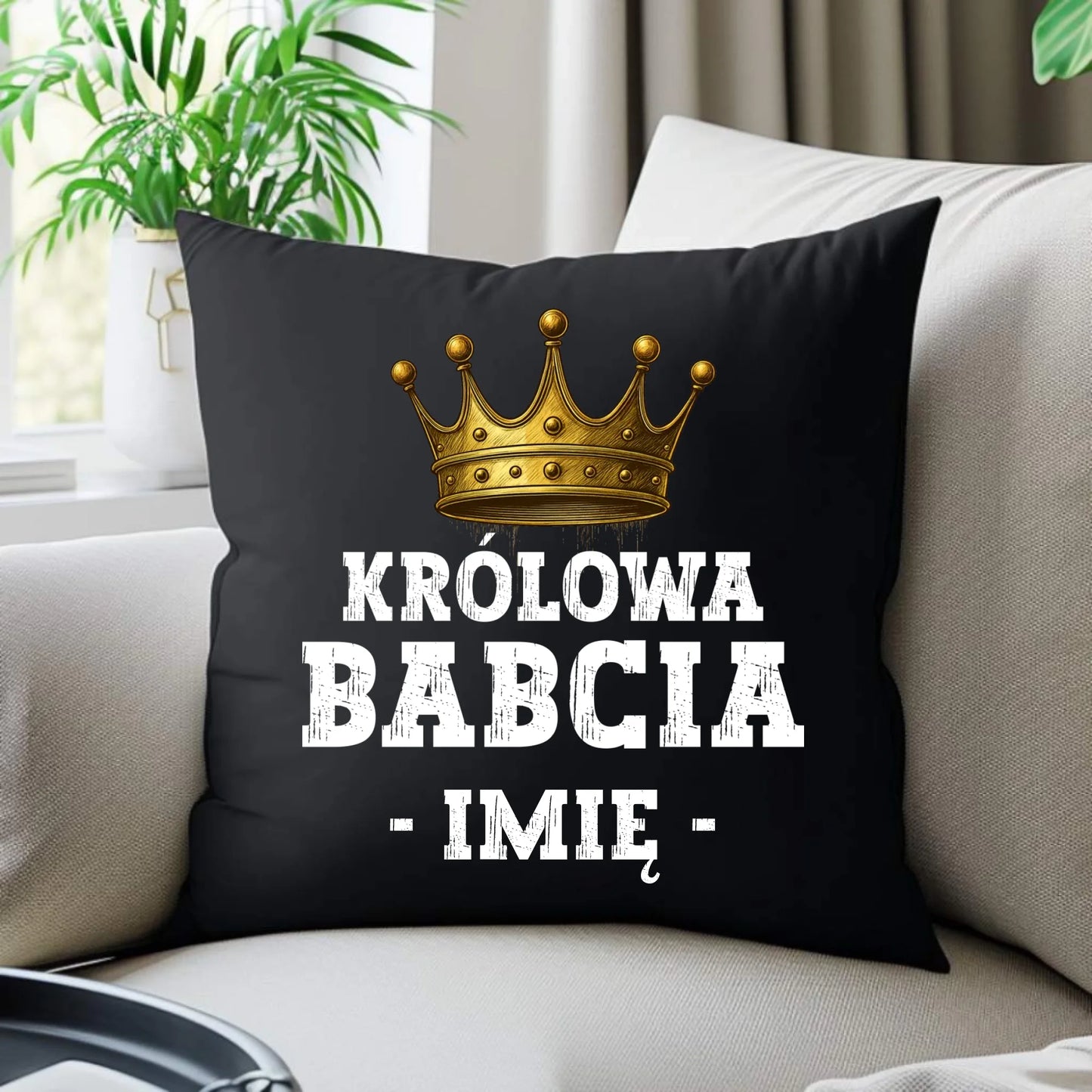 Poduszka dekoracyjna dla babci - Królowa Babcia - personalizowana B17 - StoryCups.pl