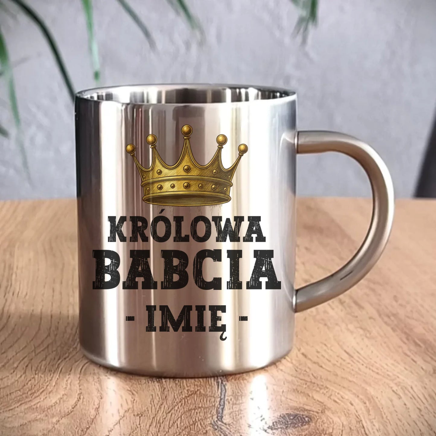 Kubek metalowy dla babci - Królowa Babcia - personalizowany B17 - StoryCups.pl