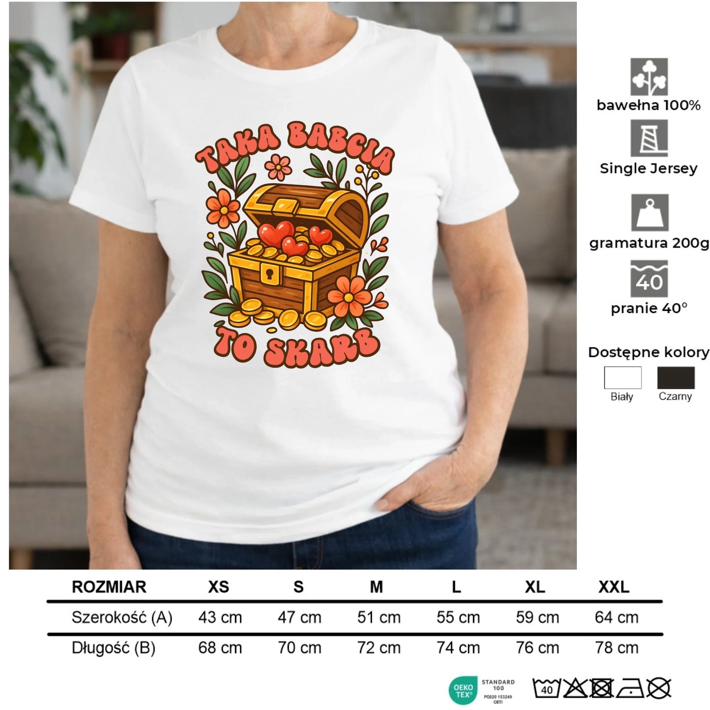 Koszulka dla babci - Taka Babcia to skarb B19 - StoryCups.pl