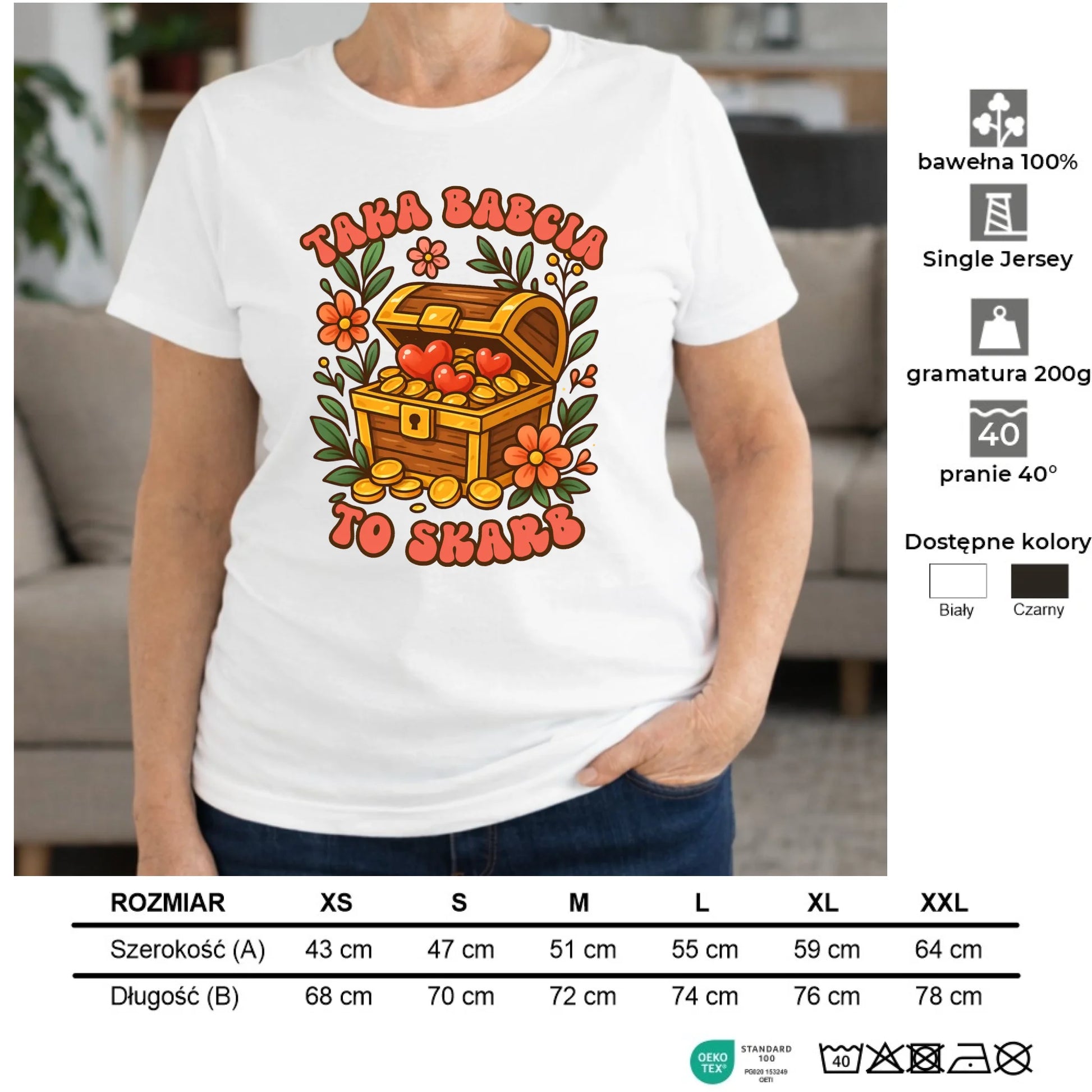 Koszulka dla babci - Taka Babcia to skarb B19 - StoryCups.pl