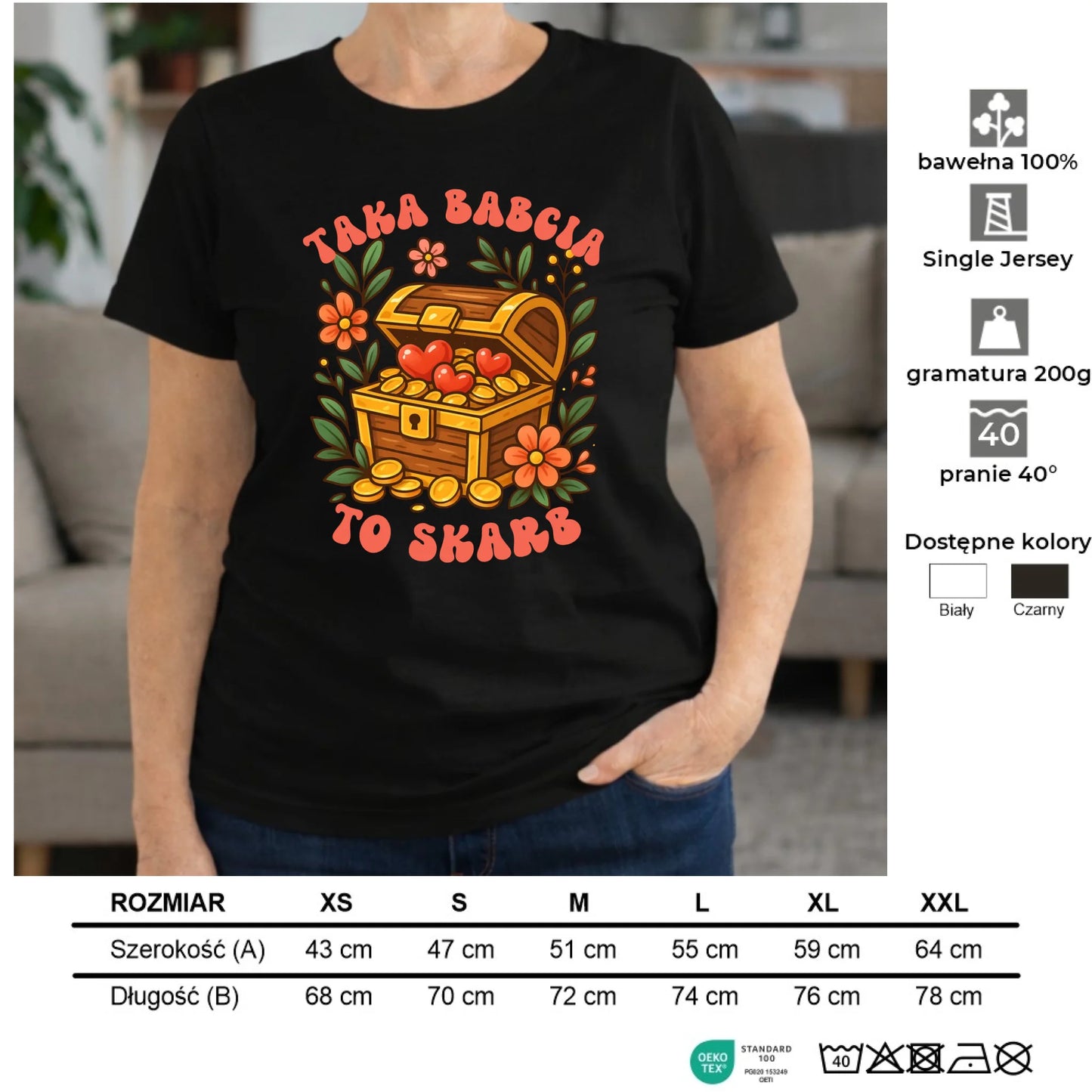 Koszulka dla babci - Taka Babcia to skarb B19 - StoryCups.pl