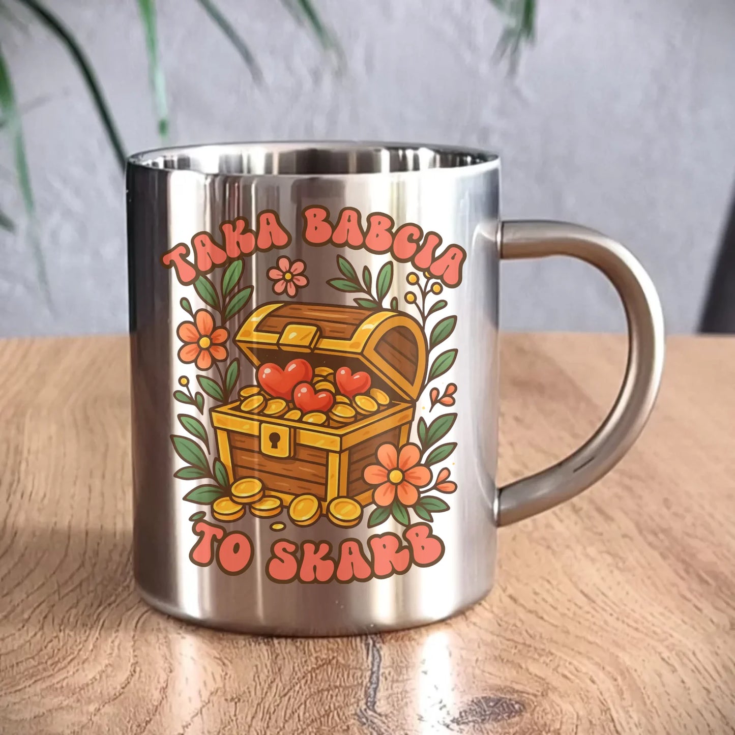 Kubek metalowy dla babci - Taka Babcia to skarb B19 - StoryCups.pl