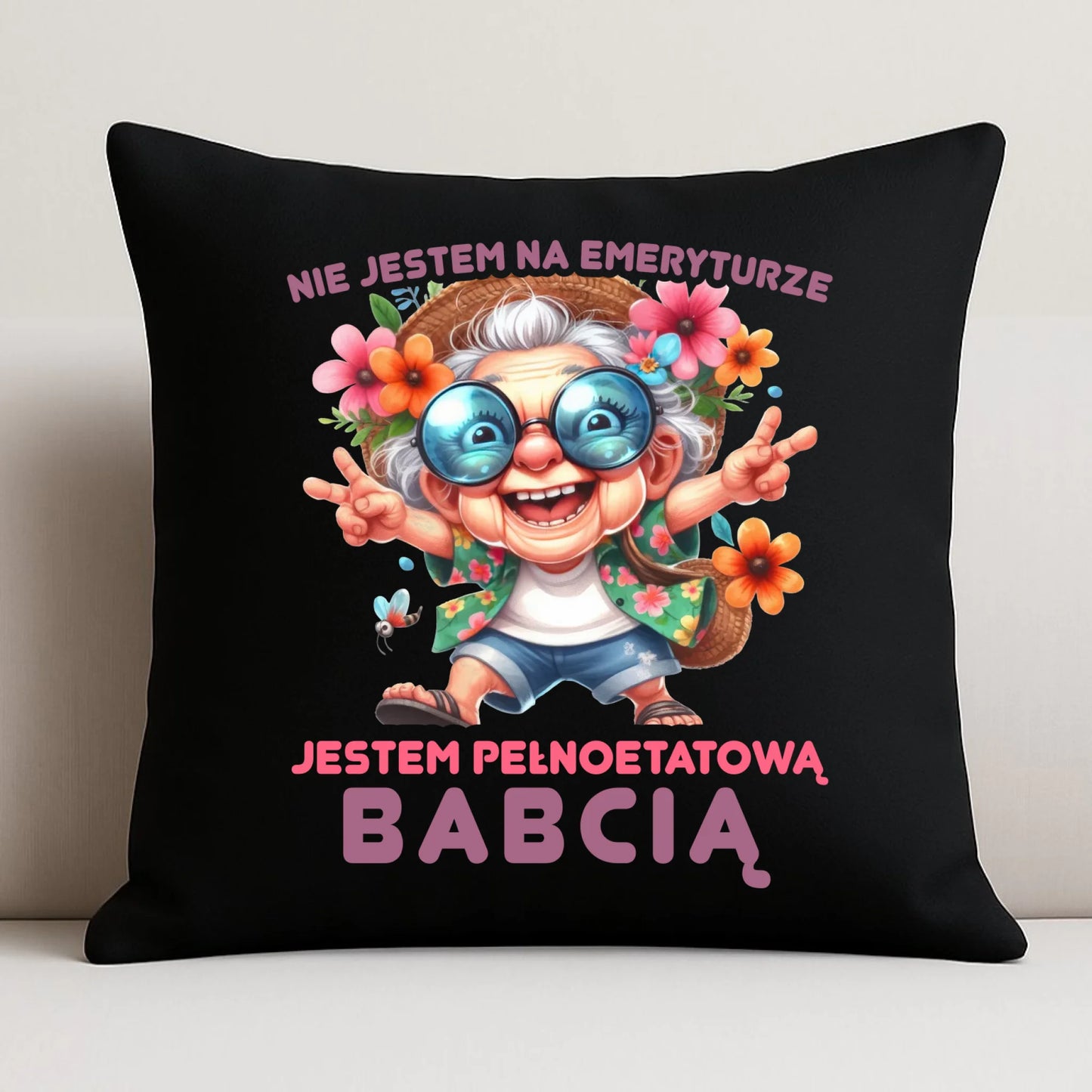 Poduszka dekoracyjna dla babci - Pełnoetatowa babcia B20 - StoryCups.pl