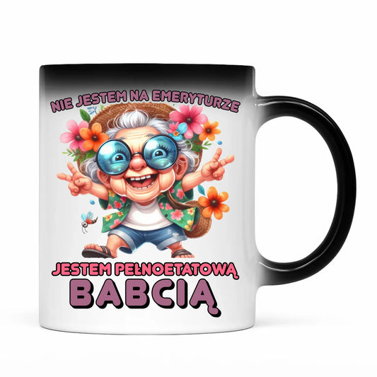 Kubek magiczny dla babci - Pełnoetatowa babcia B20 - StoryCups.pl