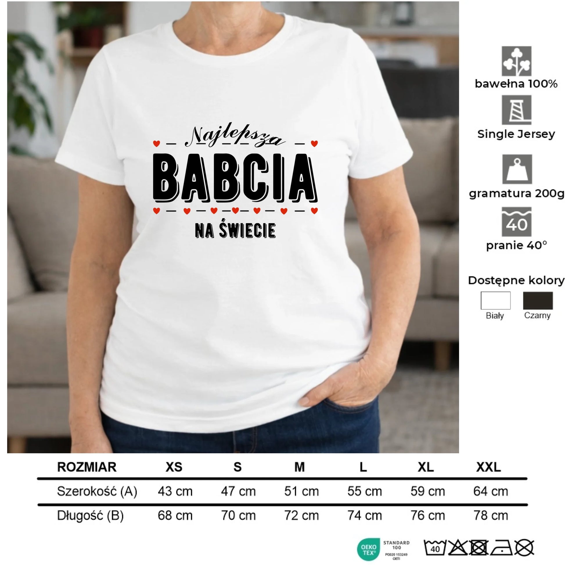 Koszulka dla babci - Najlepsza babcia na świecie B23 - StoryCups.pl