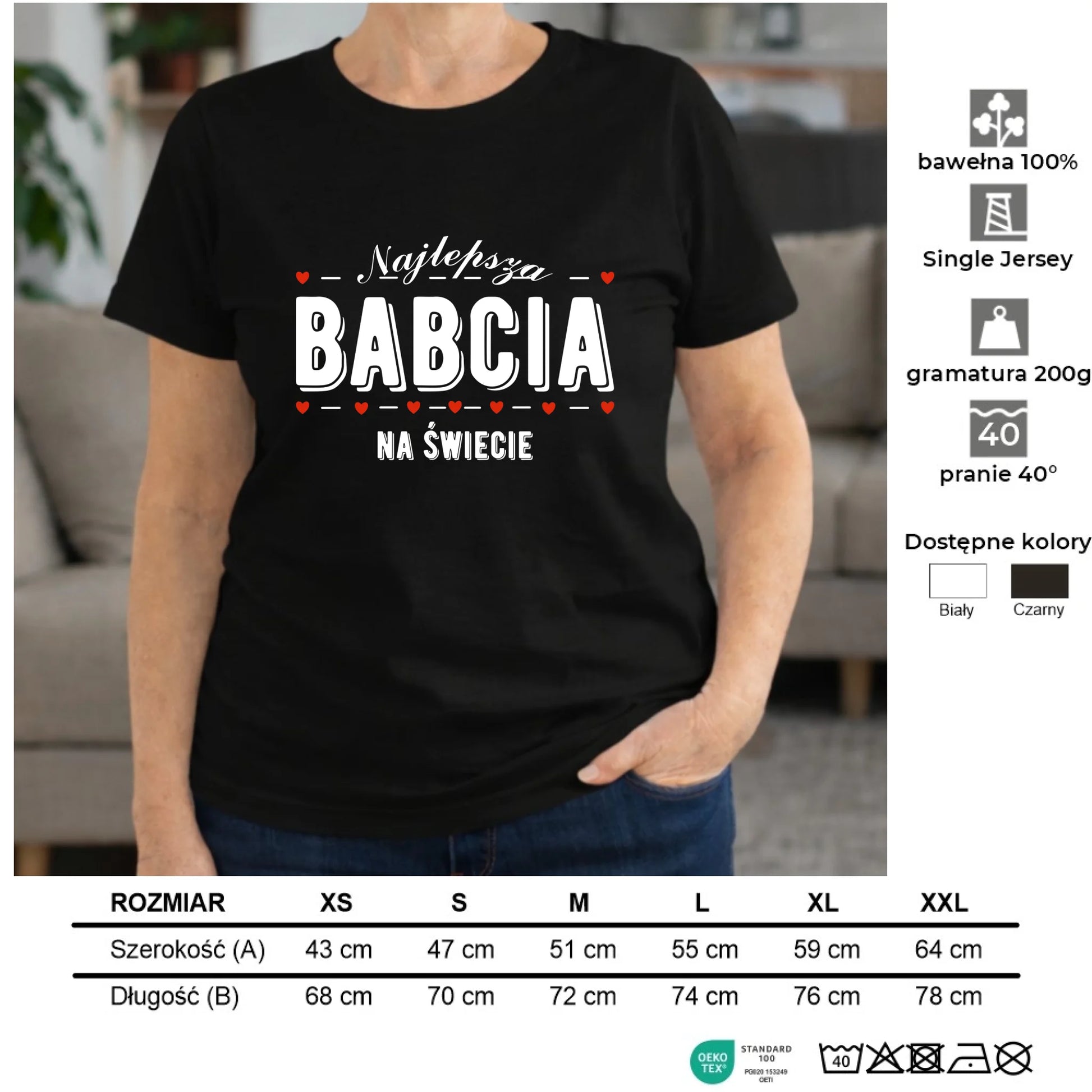 Koszulka dla babci - Najlepsza babcia na świecie B23 - StoryCups.pl