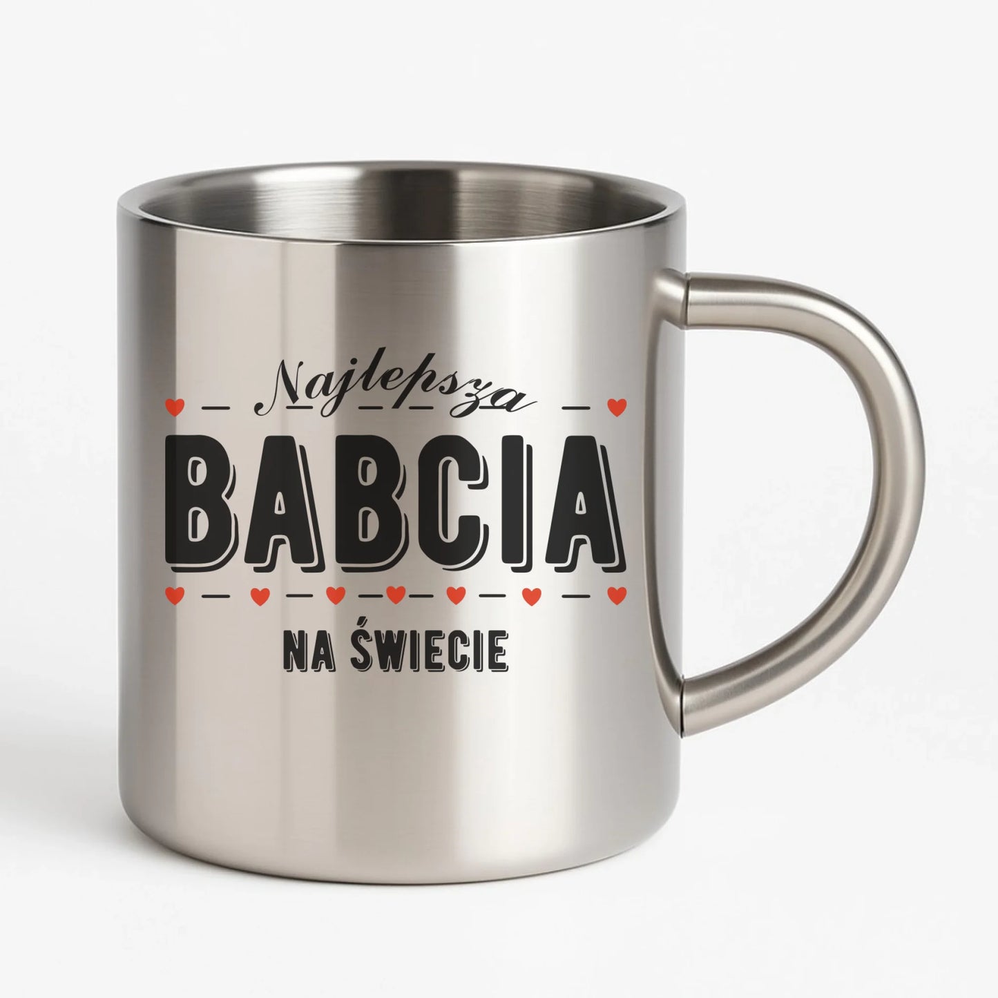 Kubek metalowy dla babci - Najlepsza babcia na świecie B23 - StoryCups.pl