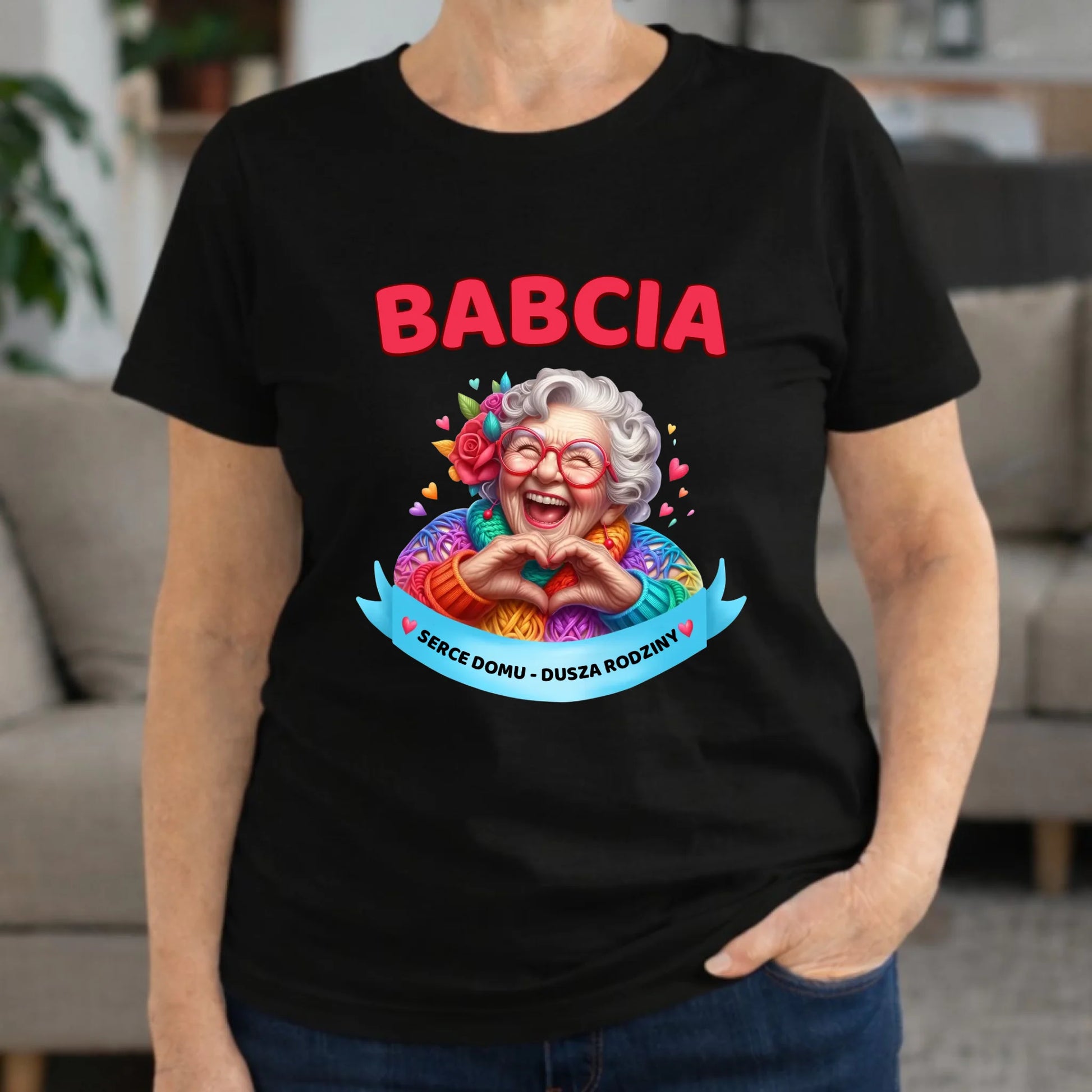 Koszulka dla babci - Babcia serce domu dusza rodziny B25 - StoryCups.pl