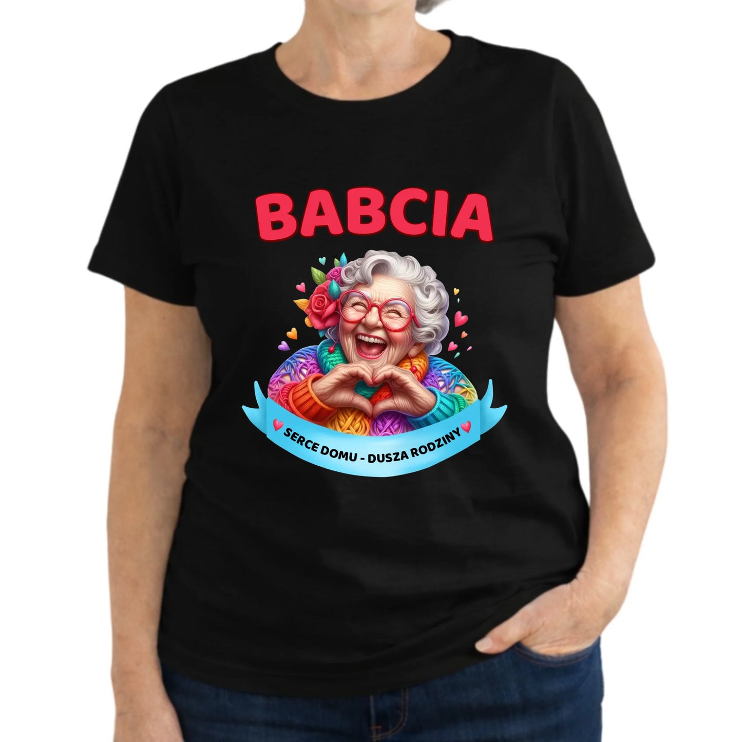 Koszulka dla babci - Babcia serce domu dusza rodziny B25 - StoryCups.pl