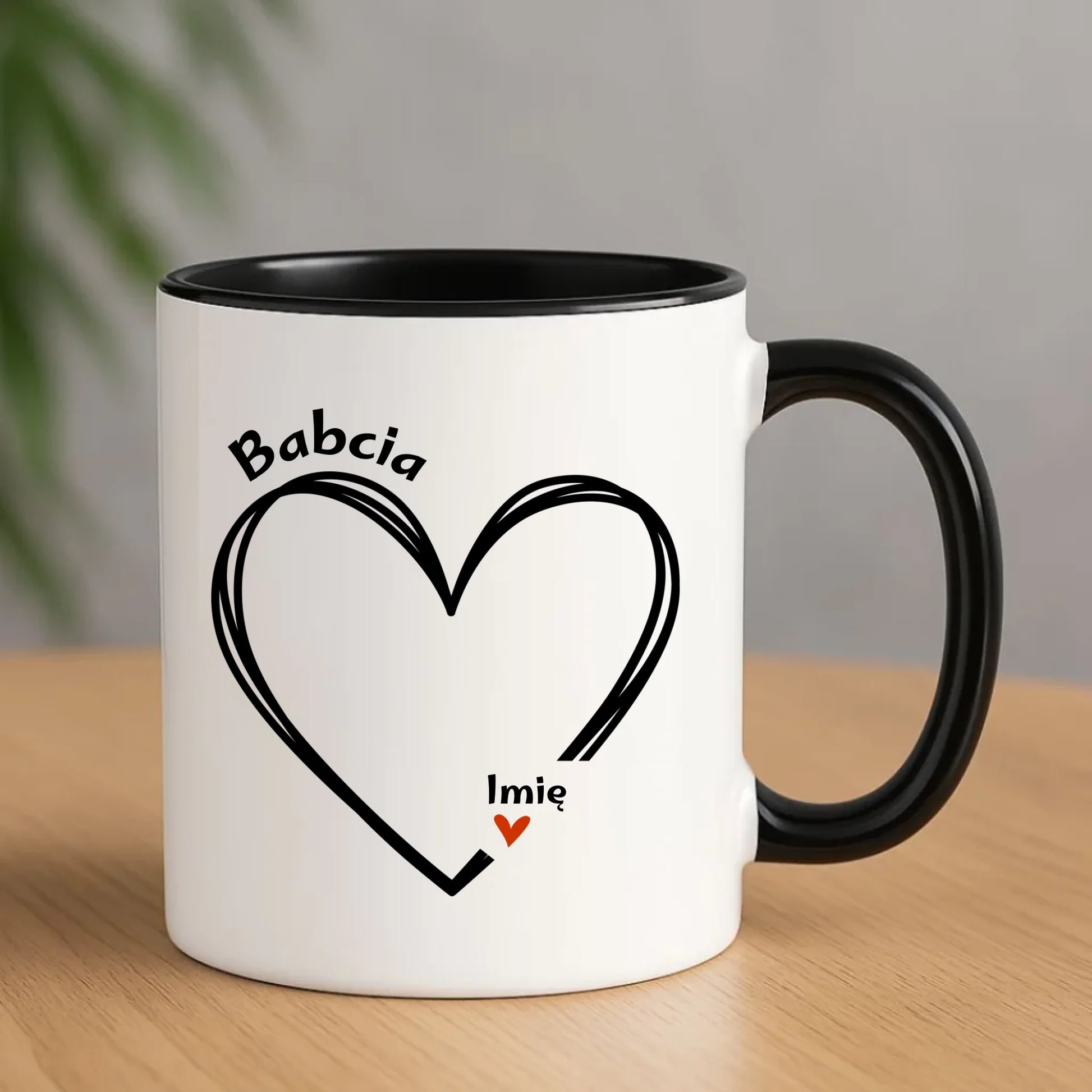 Kubek dla babci - Serce z imionami wnuków 1-7 - personalizowany B26 - StoryCups.pl