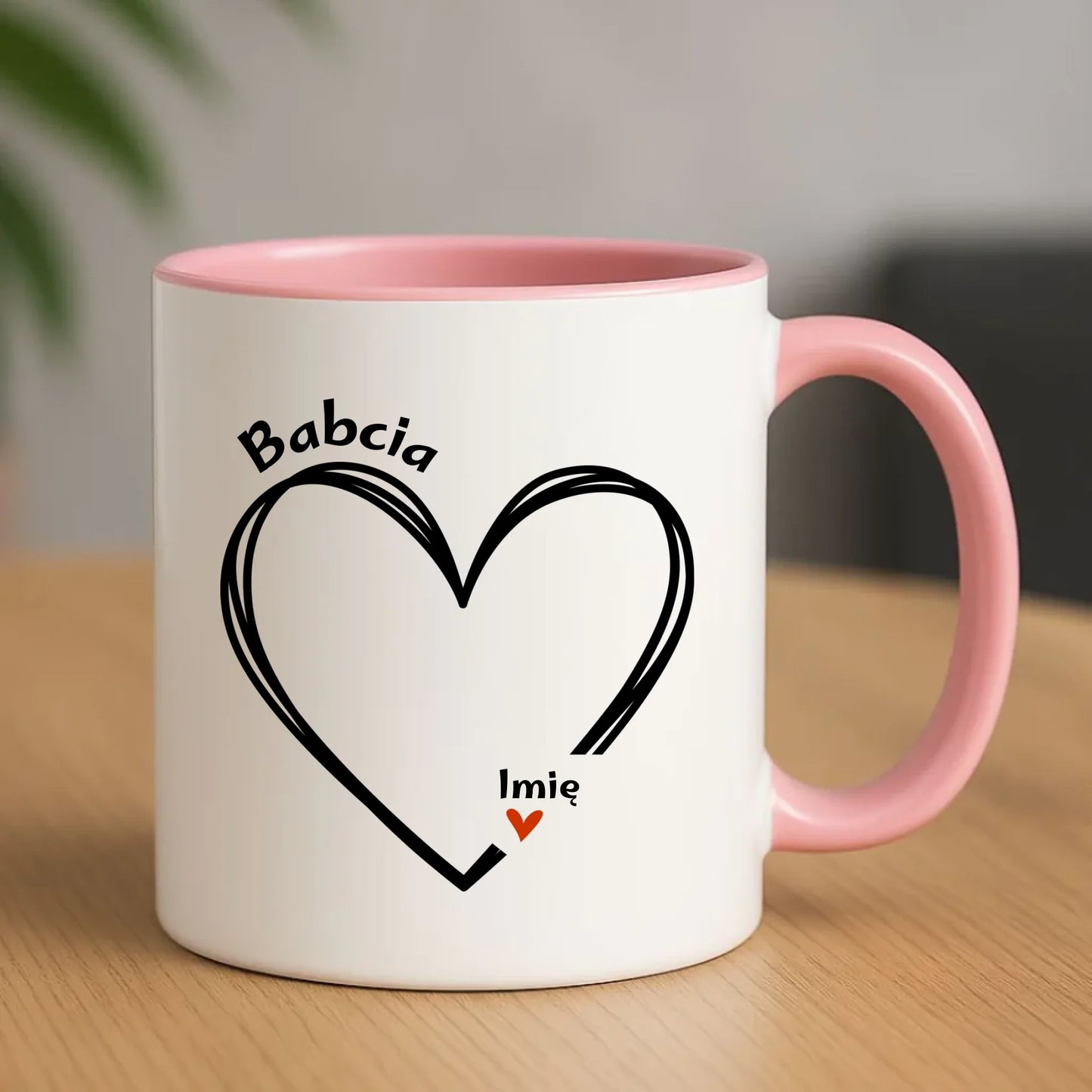 Kubek dla babci - Serce z imionami wnuków 1-7 - personalizowany B26 - StoryCups.pl